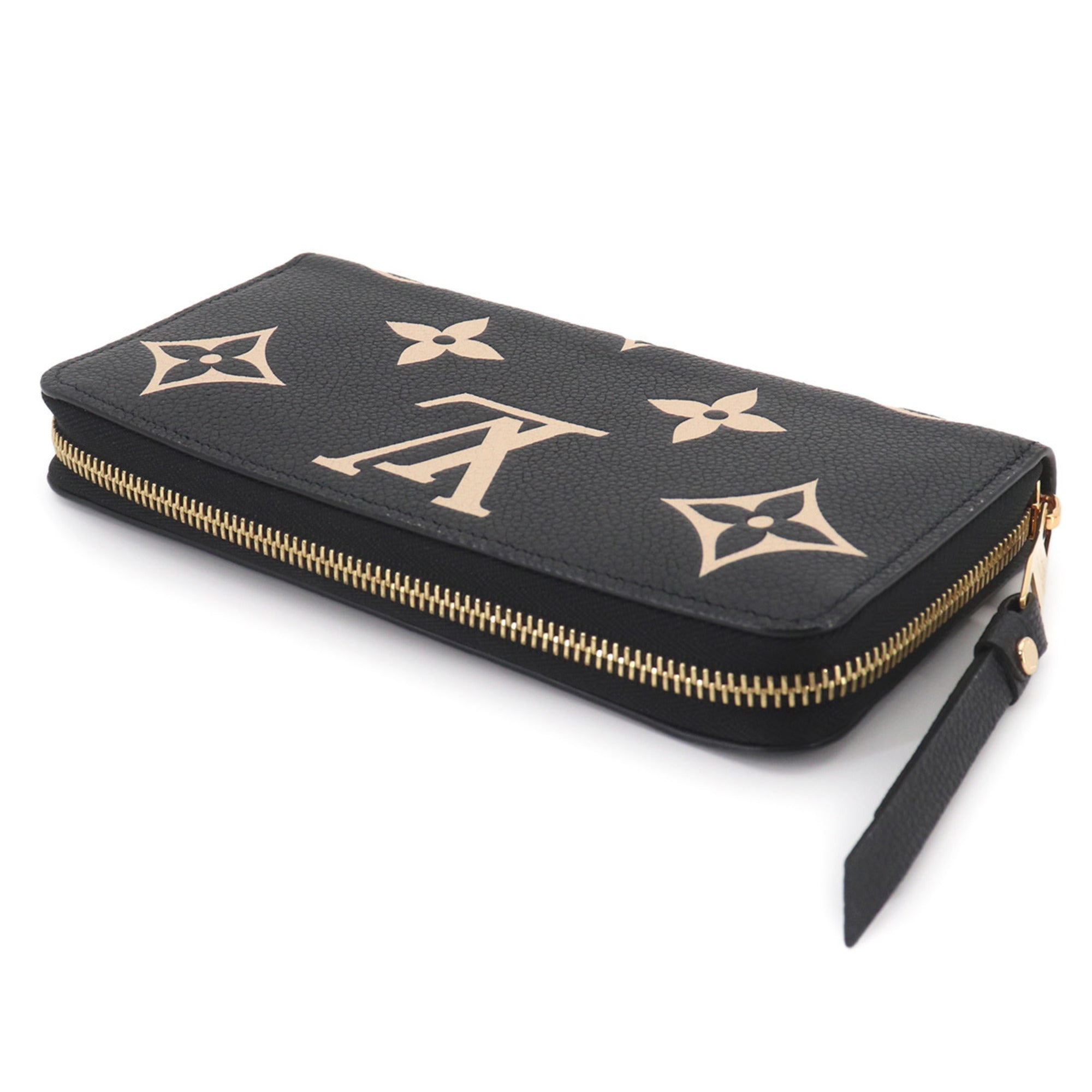 Louis Vuitton Beige Black Monogram Empreinte Long Wallet (Bi-Fold) (Pre-Owned)