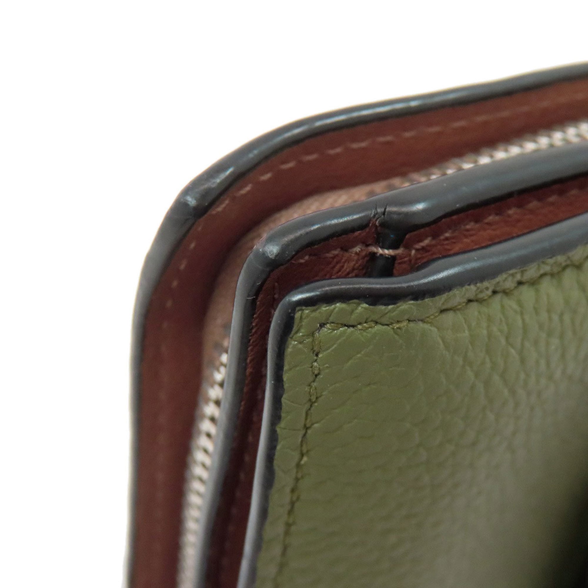 Loewe Brown Green Leather Wallet (Bi-Fold) (Pre-Owned)