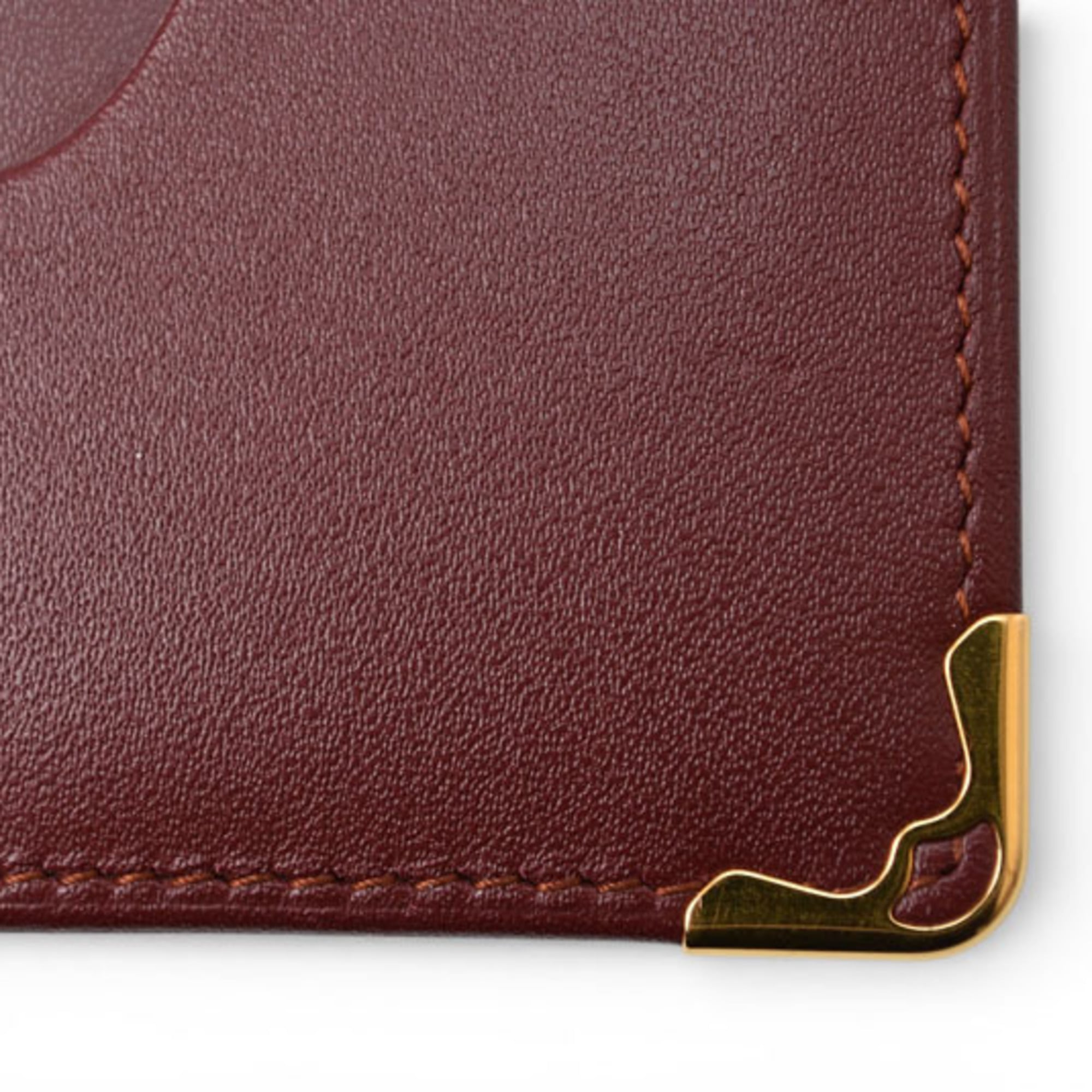 Cartier Must Bordeaux Leather Wallet (Bi-Fold) (Pre-Owned)