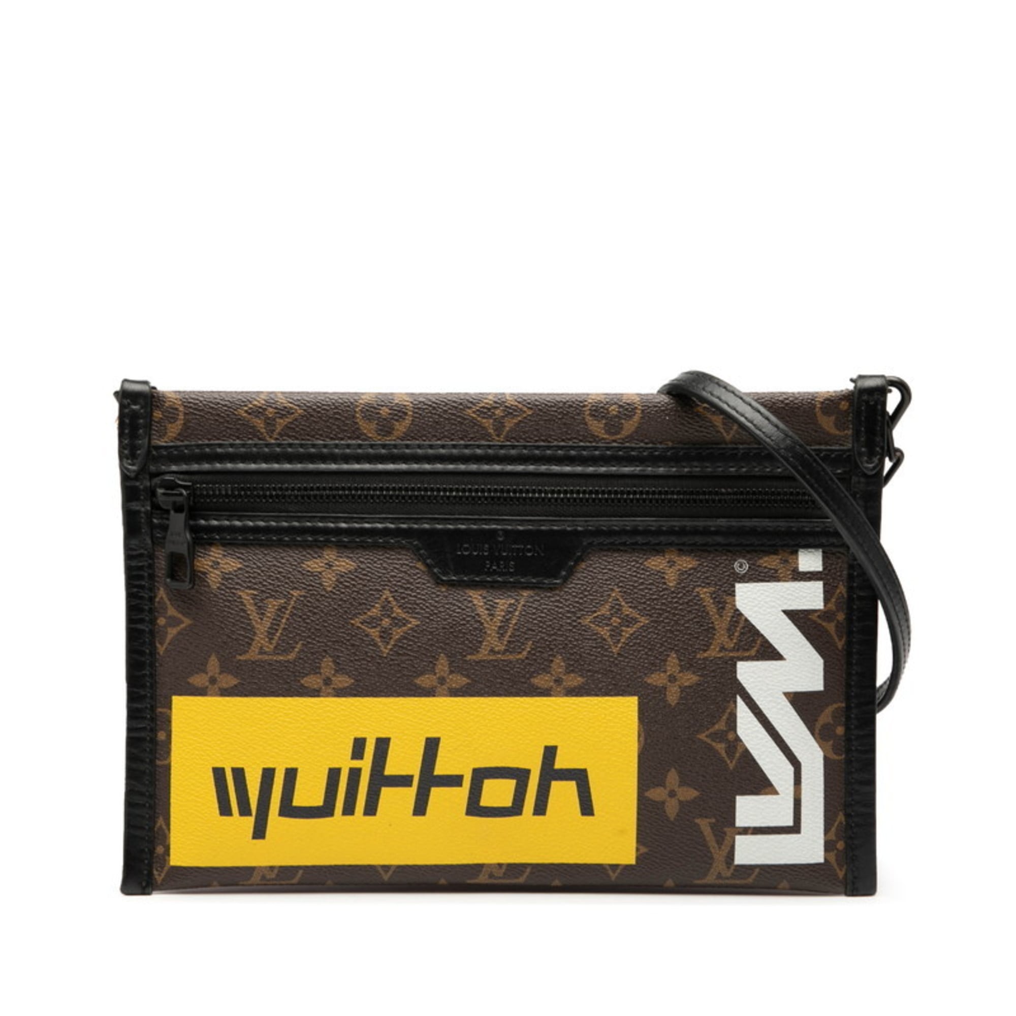 Louis Vuitton Brown Marron Purple Pvc Canvas Leather Shoulder Bag (Pre-Owned)