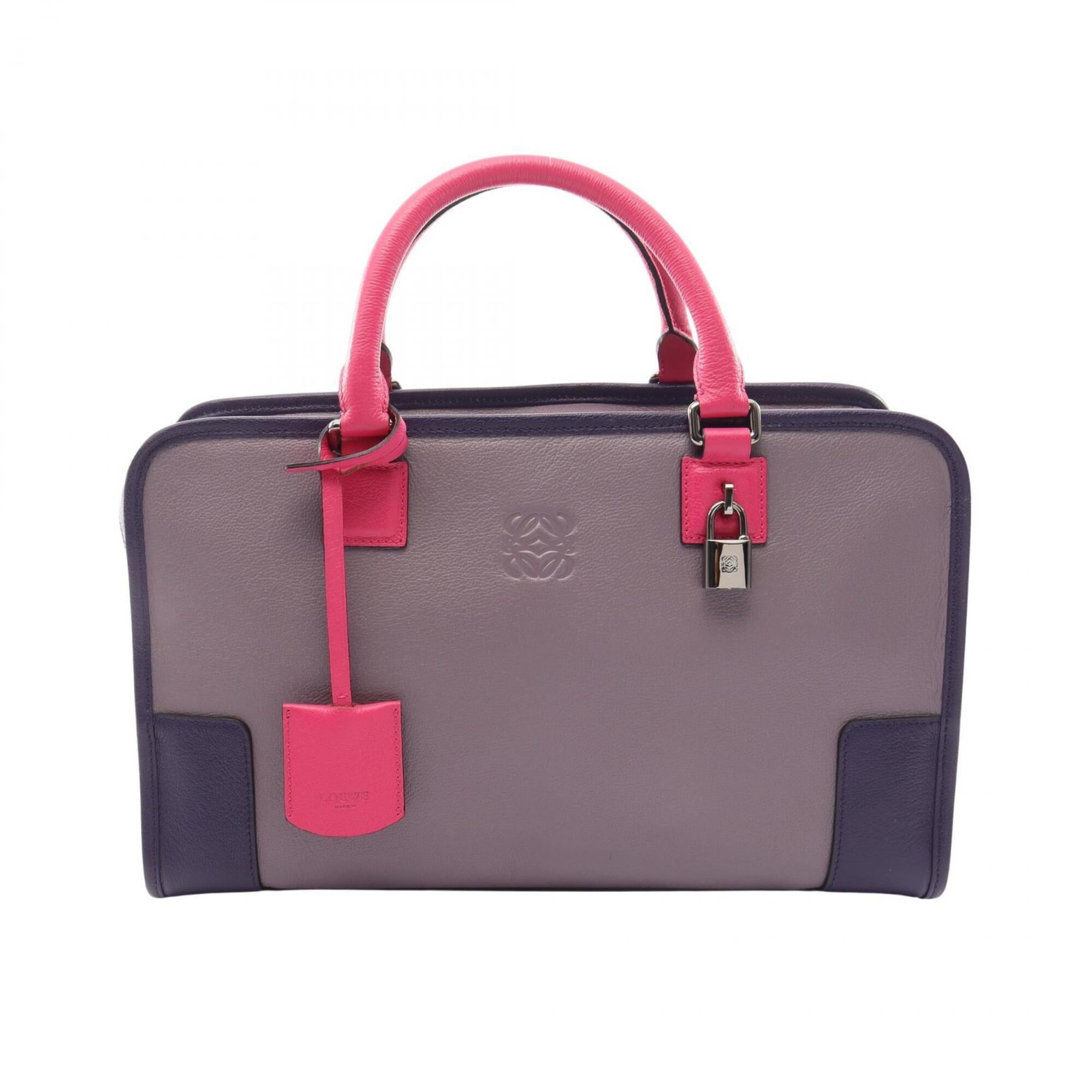 Loewe Pink Purple Leather Handbag (Pre-Owned)