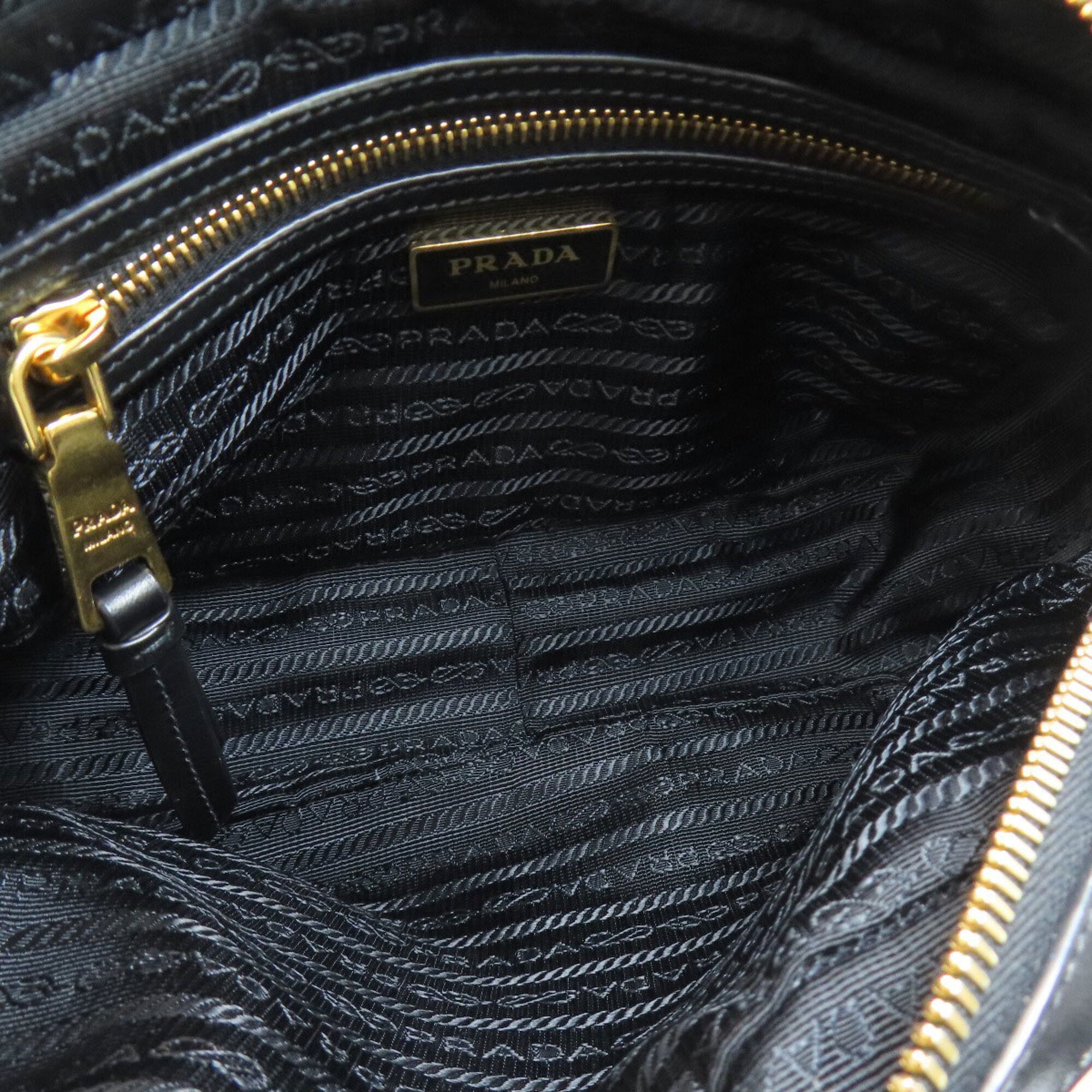 Prada Black Canvas Shoulder Bag (Pre-Owned)