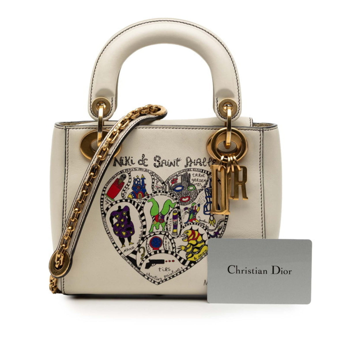 Christian Dior Off-White Leather Handbag Shoulder Bag (Pre-Owned)
