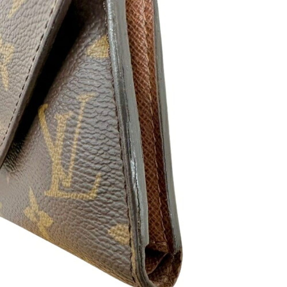 Louis Vuitton Monogram Brown Leather Wallet (Tri-Fold) (Pre-Owned)