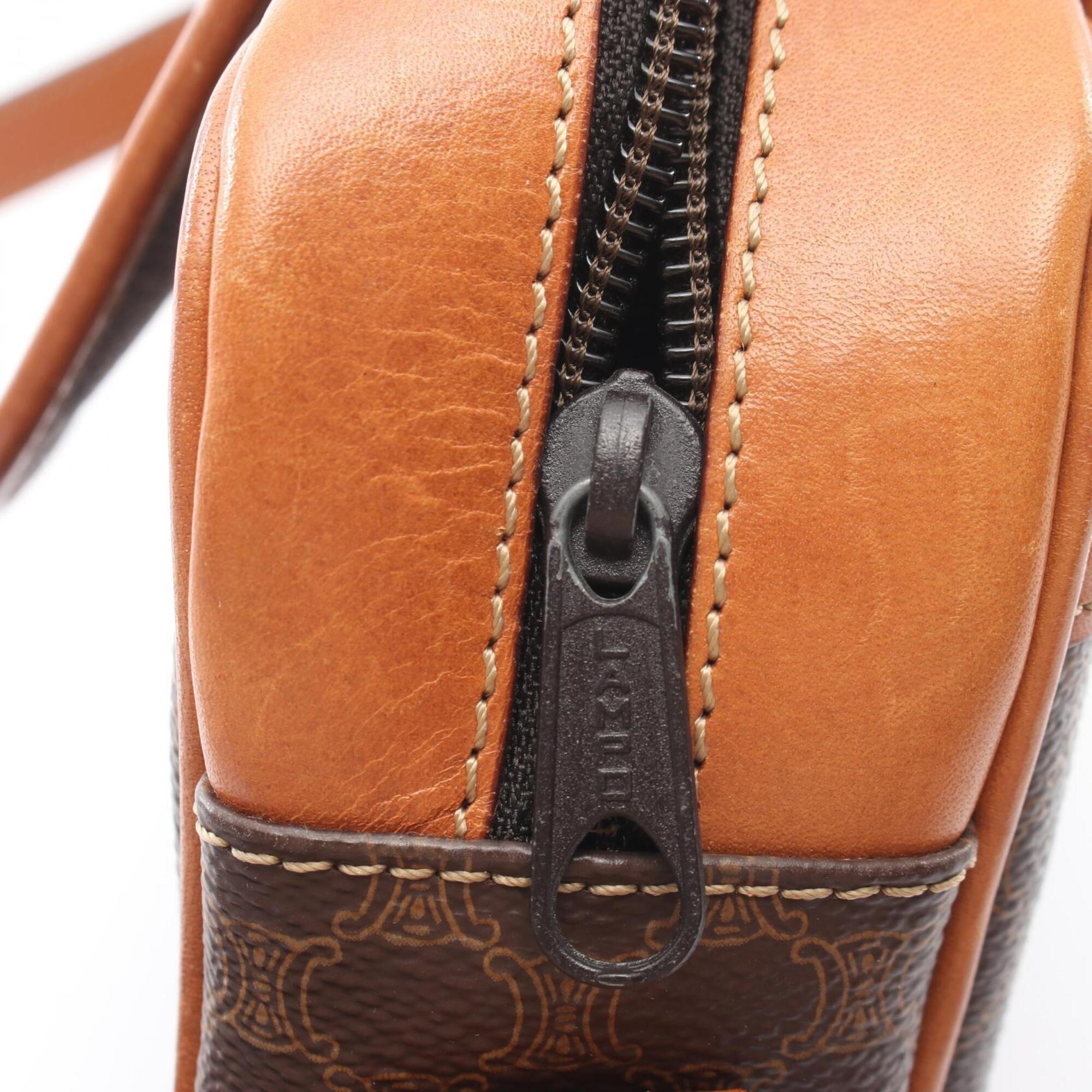 Celine Brown Coated Canvas Pvc Leather Handbag Shoulder Bag (Pre-Owned)