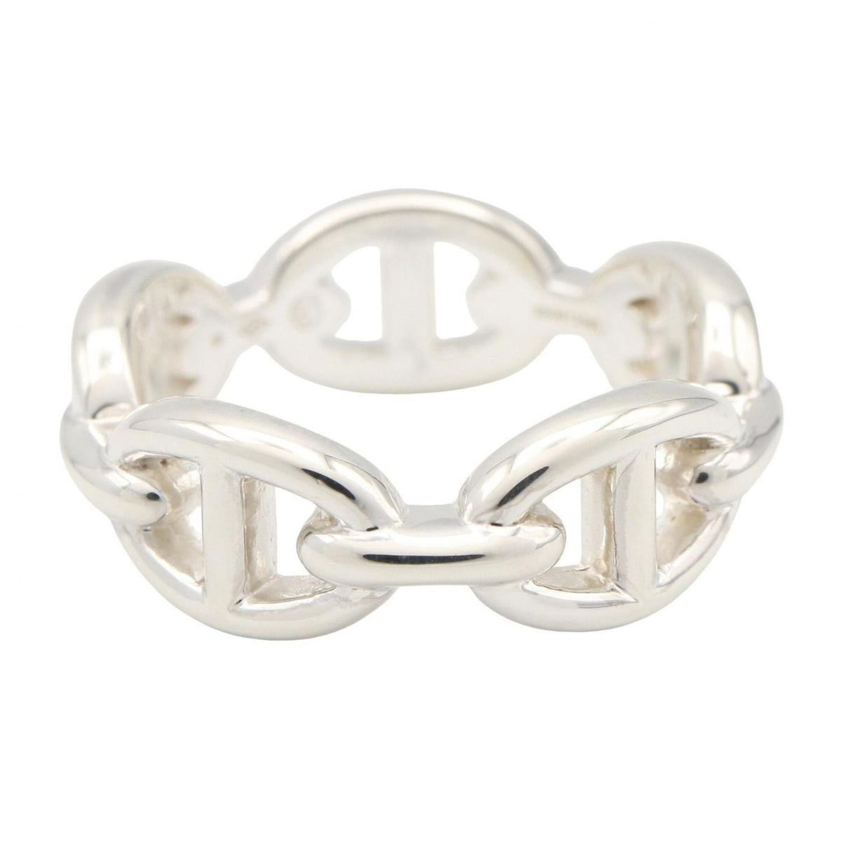 Hermes Silver Silver 925 Band Ring (Pre-Owned)