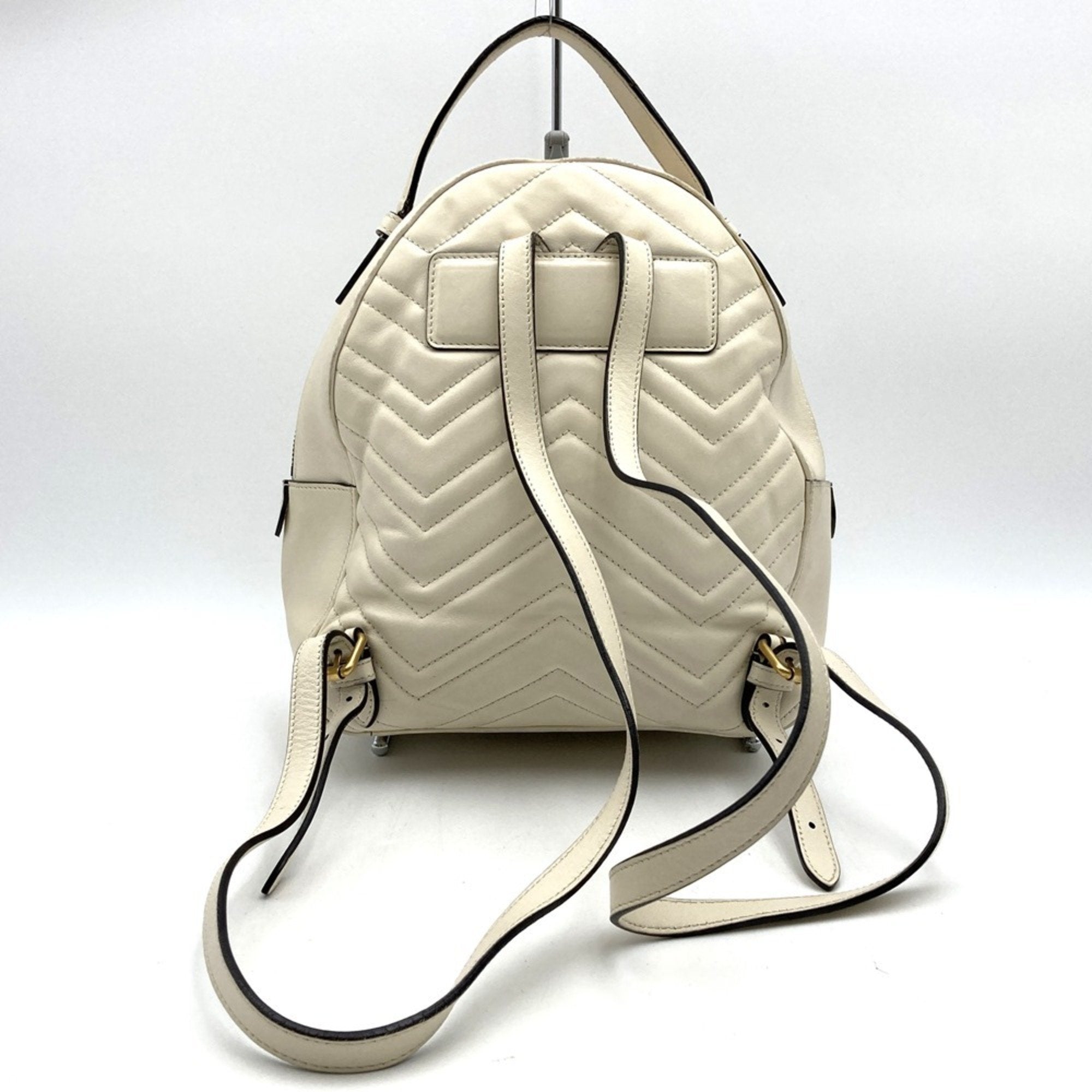 Gucci White Leather Backpack (Pre-Owned)