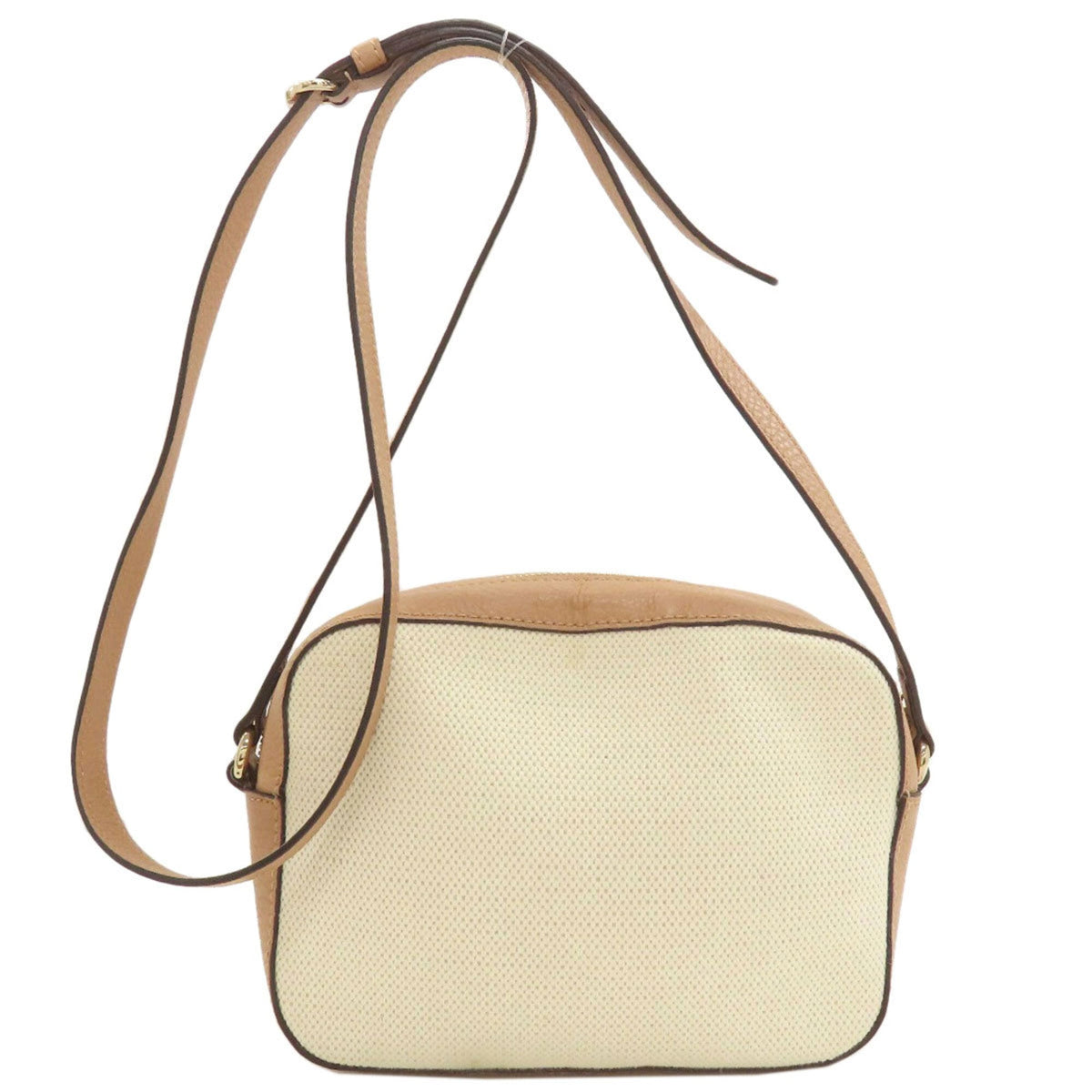 Gucci Soho Brown White Canvas Shoulder Bag (Pre-Owned)