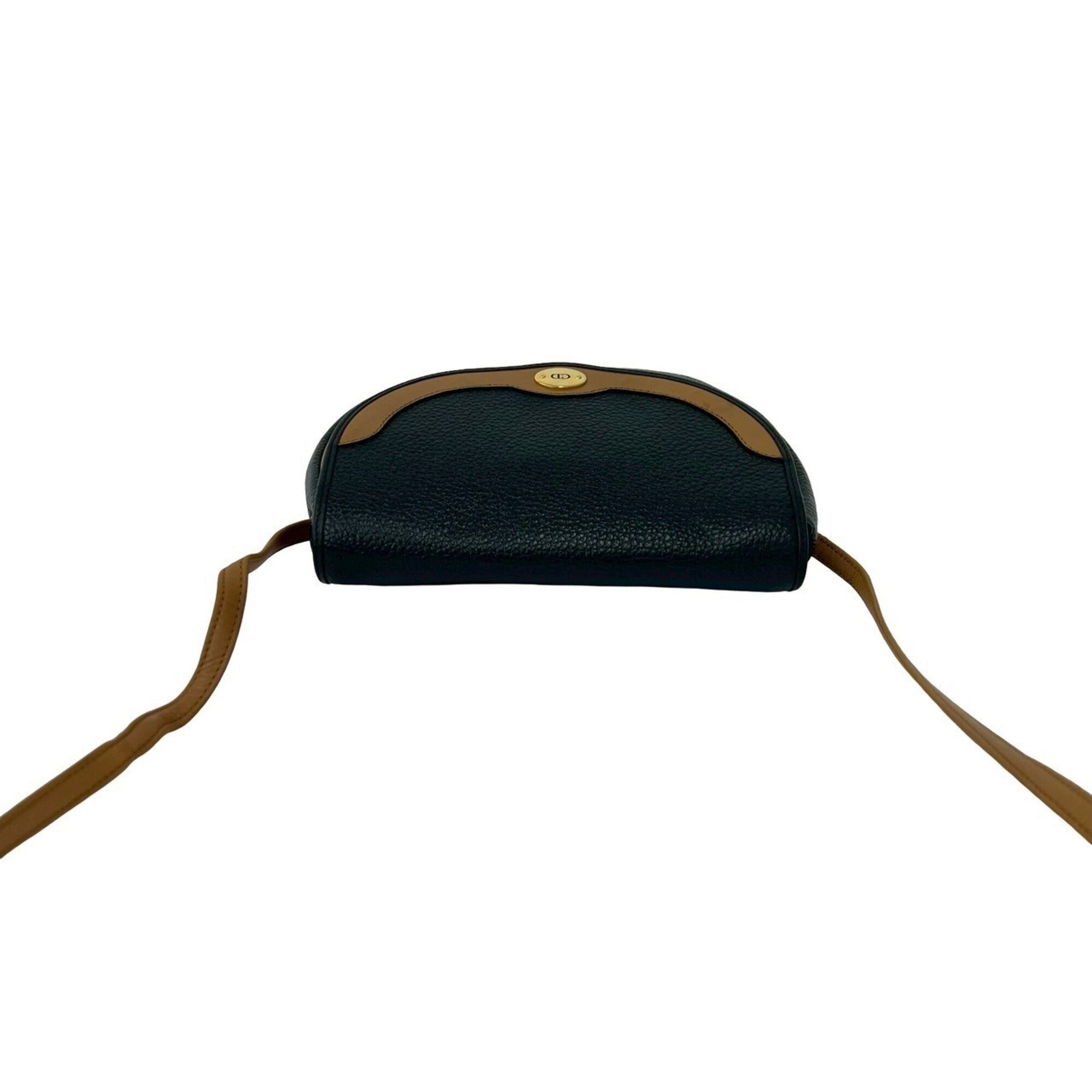Christian Dior Black Brown Leather Pochette Shoulder Bag (Pre-Owned)