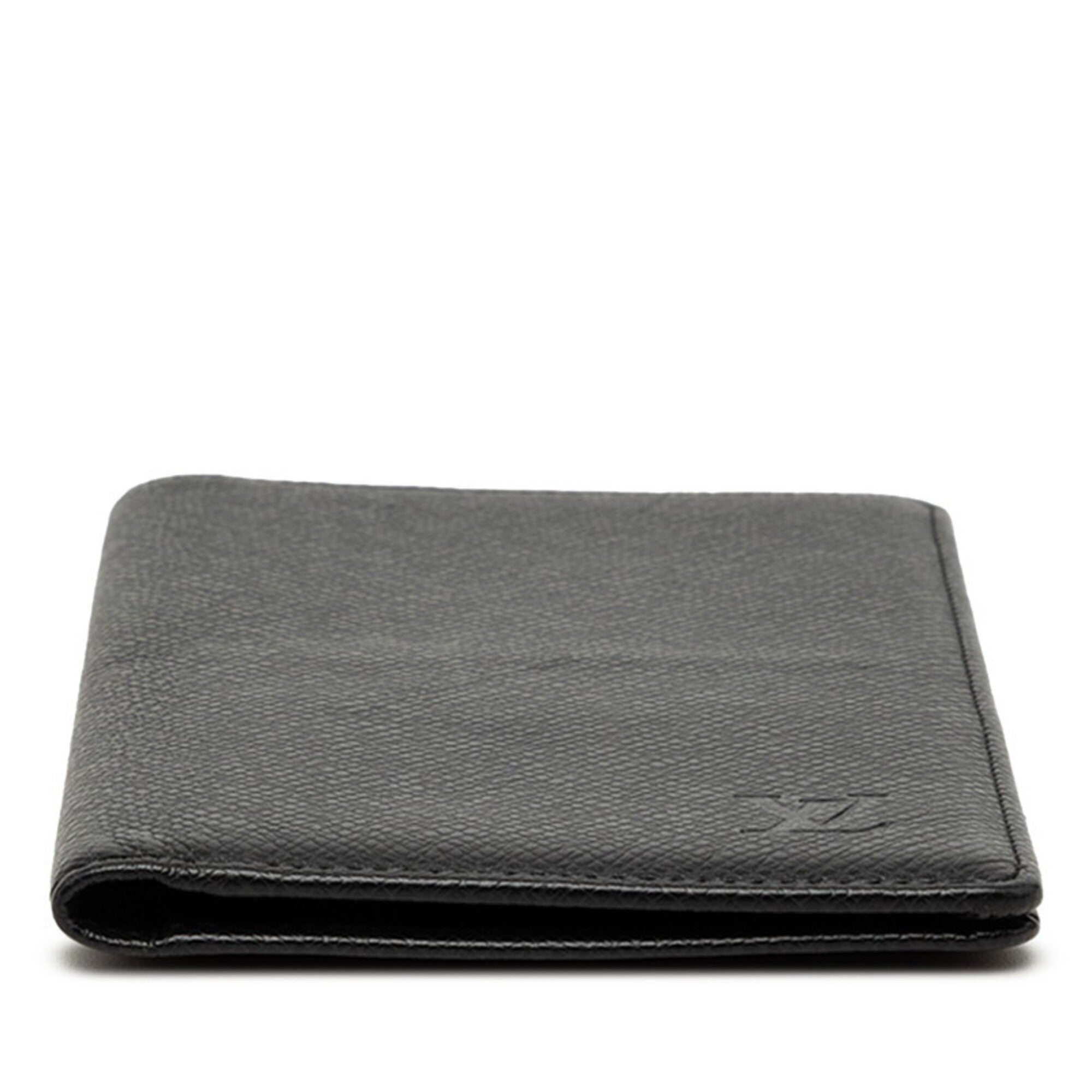 Louis Vuitton Black Taiga Leather Long Wallet (Bi-Fold) (Pre-Owned)