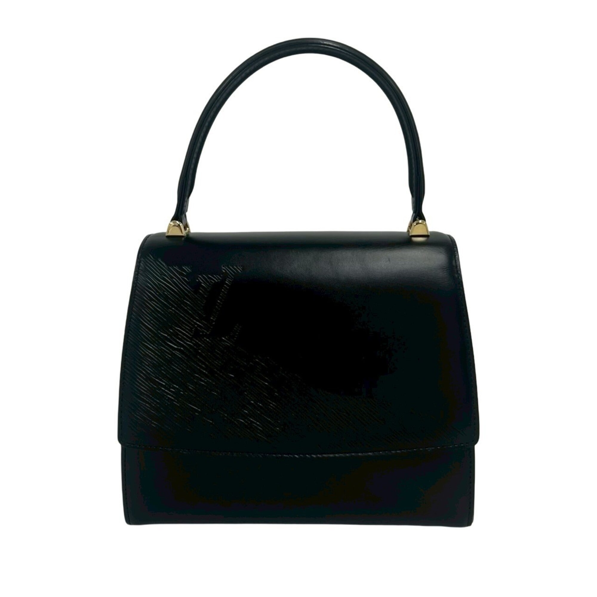 Louis Vuitton Black Leather Handbag Tote Bag (Pre-Owned)