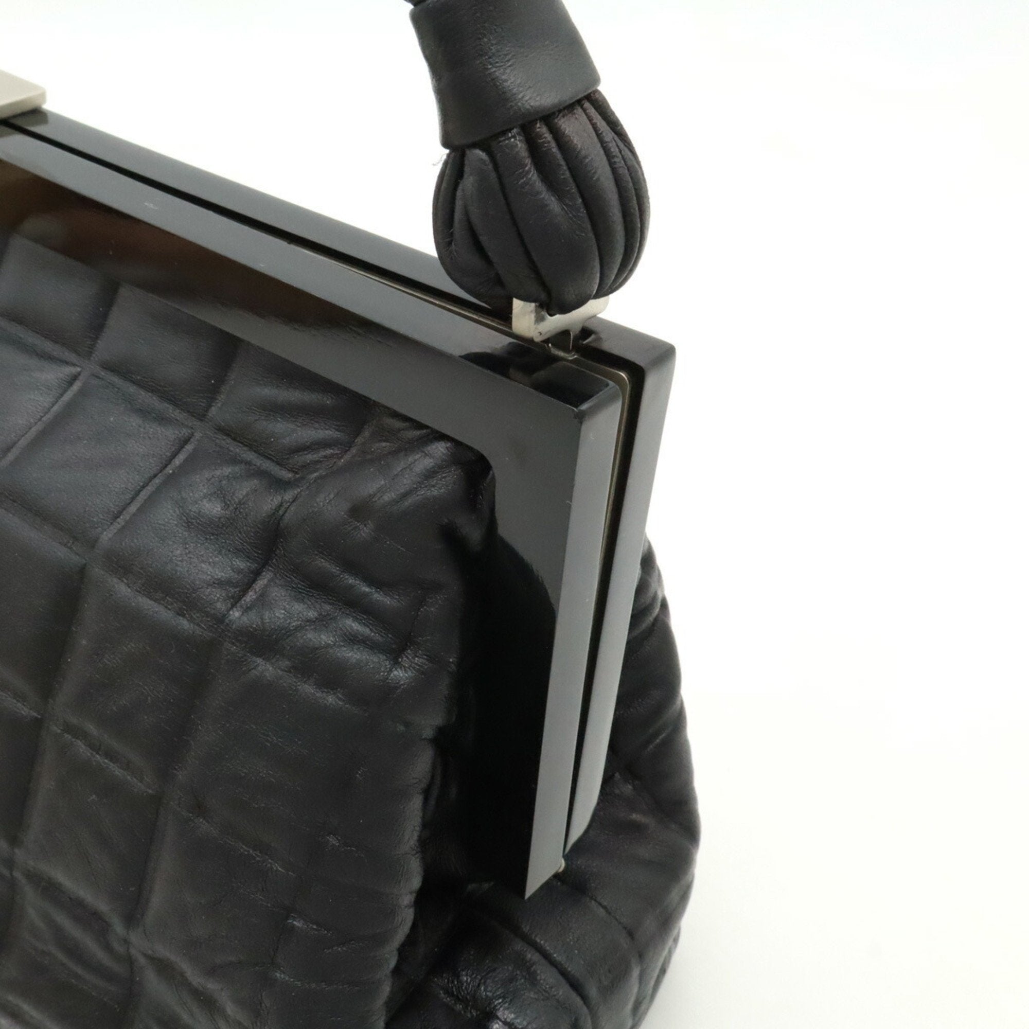 Chanel Black Leather Handbag Shoulder Bag (Pre-Owned)