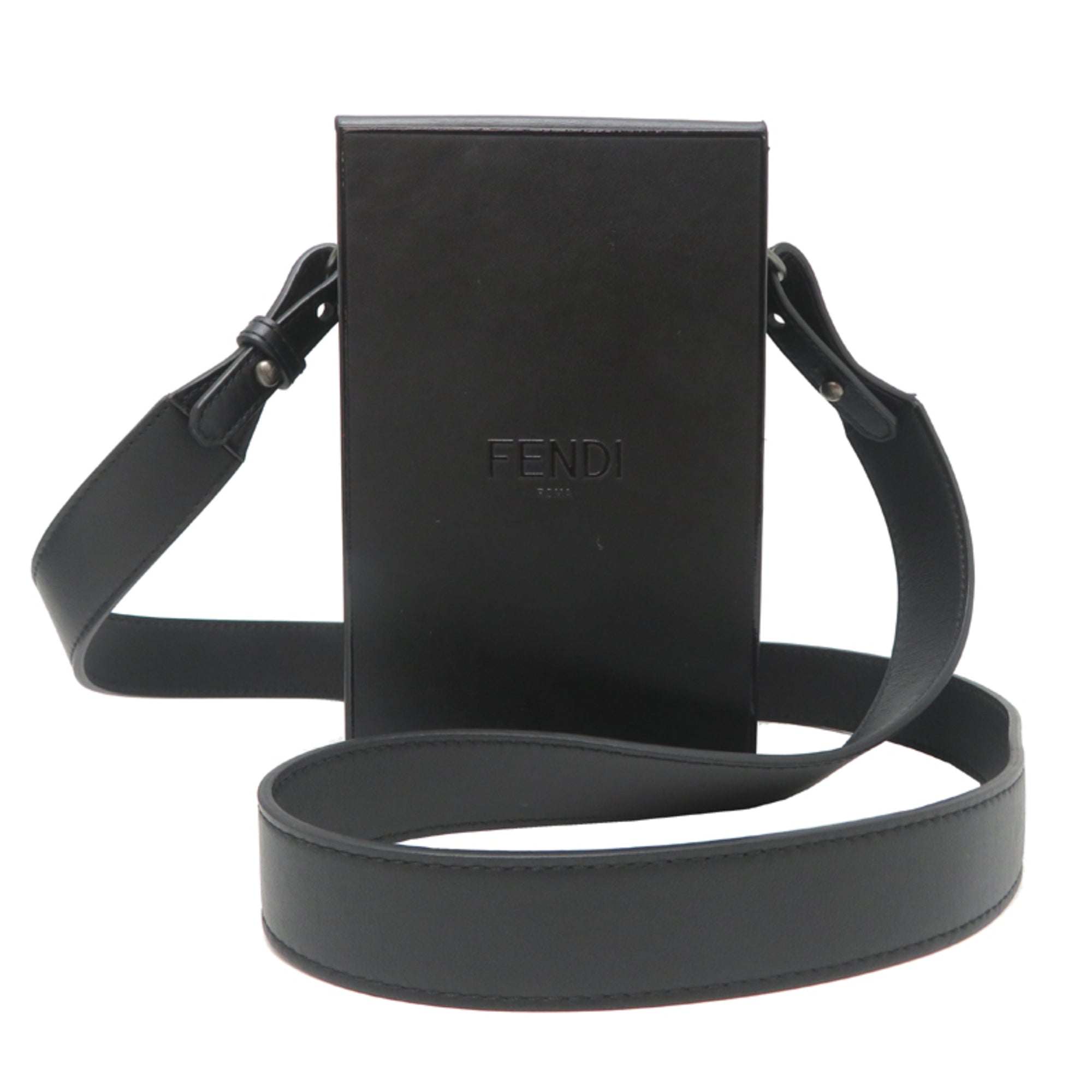 Fendi Black Leather Shoulder Bag (Pre-Owned)