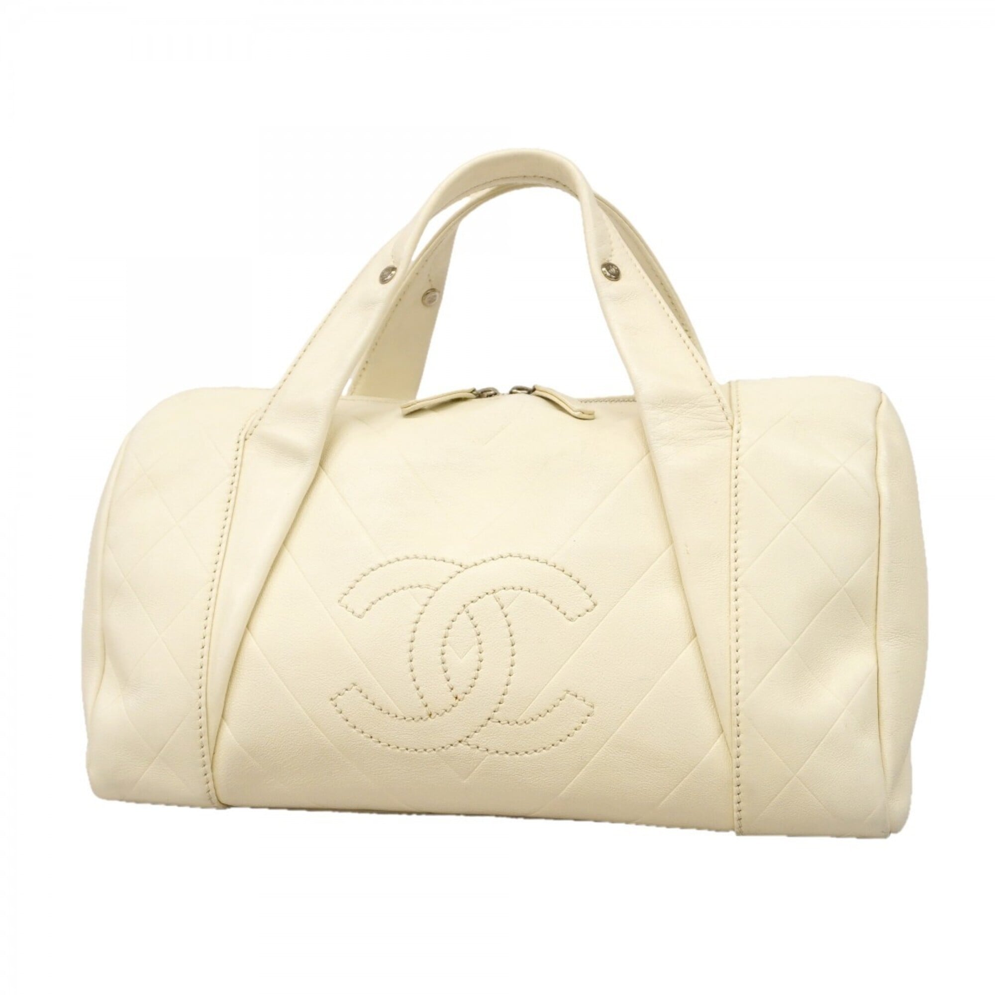 Chanel White Leather Handbag (Pre-Owned)