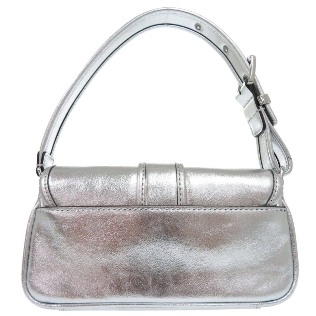 Michael Kors Metallic Silver Leather Shoulder Bag (Pre-Owned)