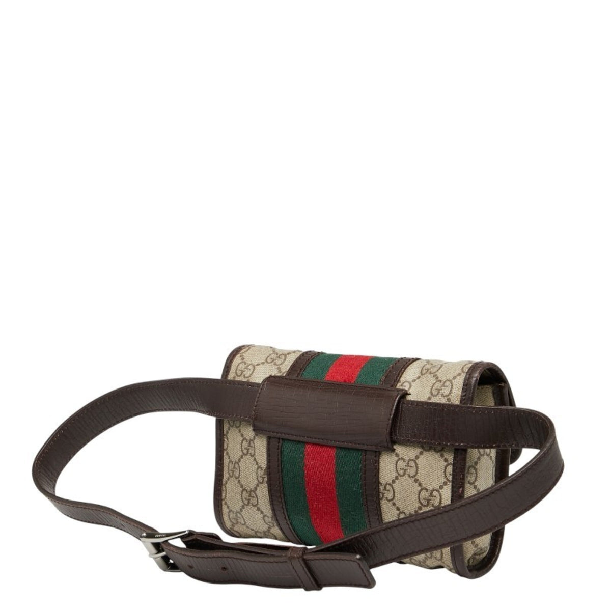 Gucci Sherry Line Beige Multi-Color Pvc Leather Sling Bag (Pre-Owned)