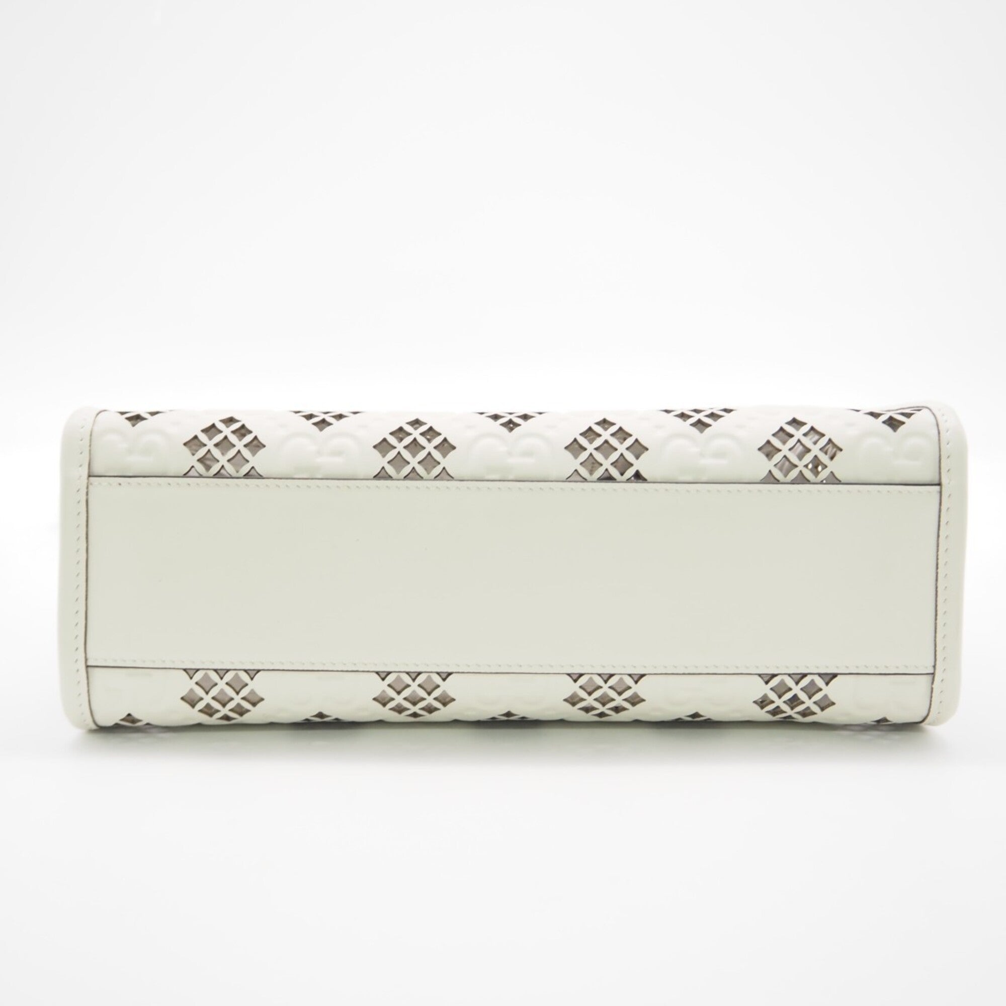Gucci White Leather Handbag Pouch Tote Bag (Pre-Owned)