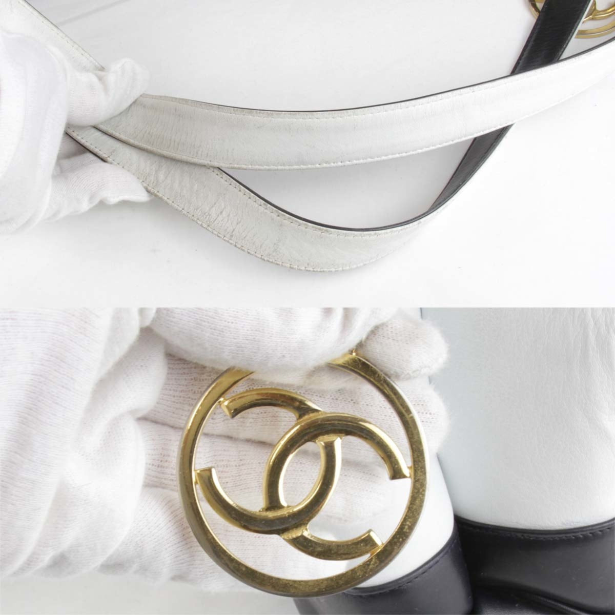 Chanel White Leather Shoulder Bag (Pre-Owned)