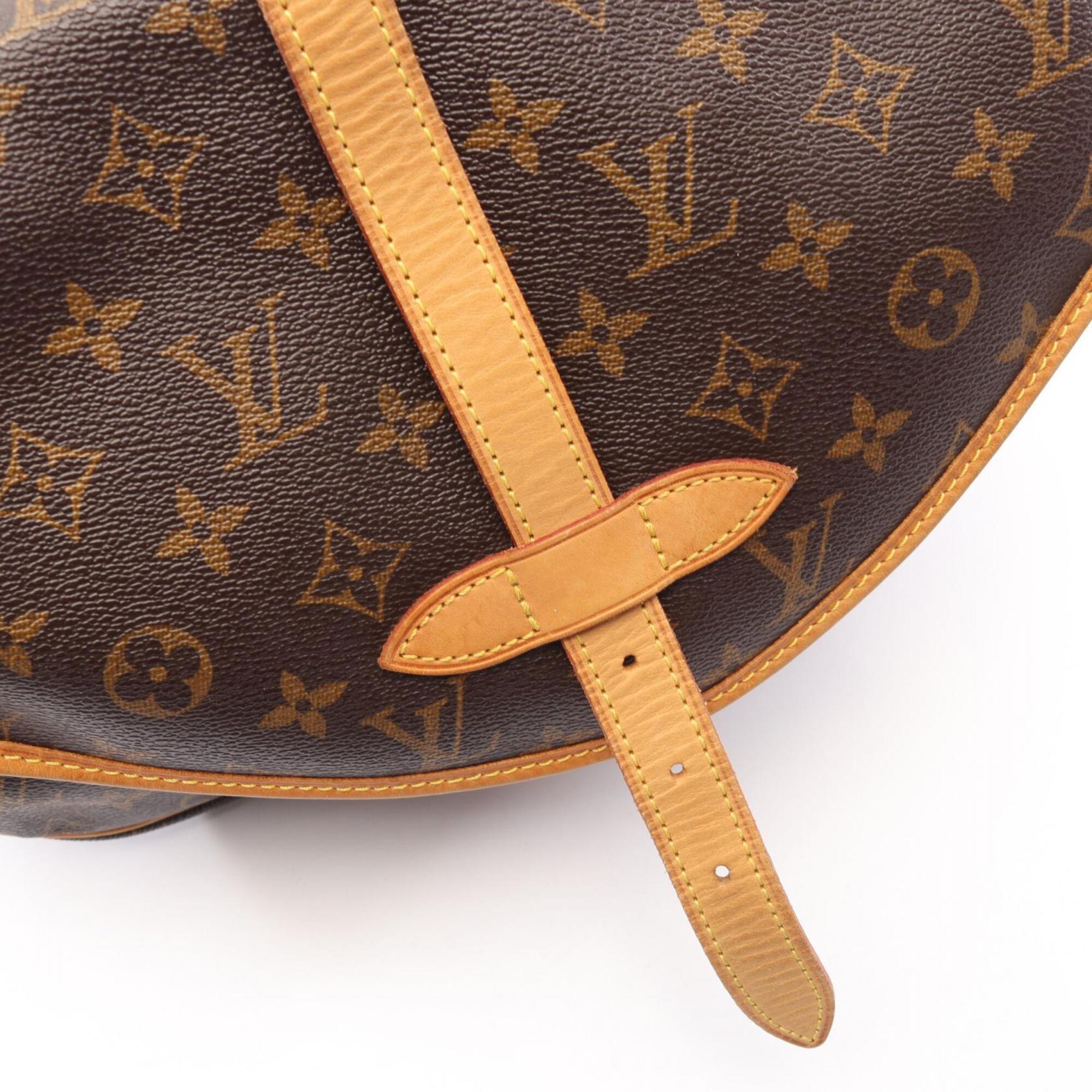 Louis Vuitton Brown Coated Canvas Leather Handbag Shoulder Bag (Pre-Owned)