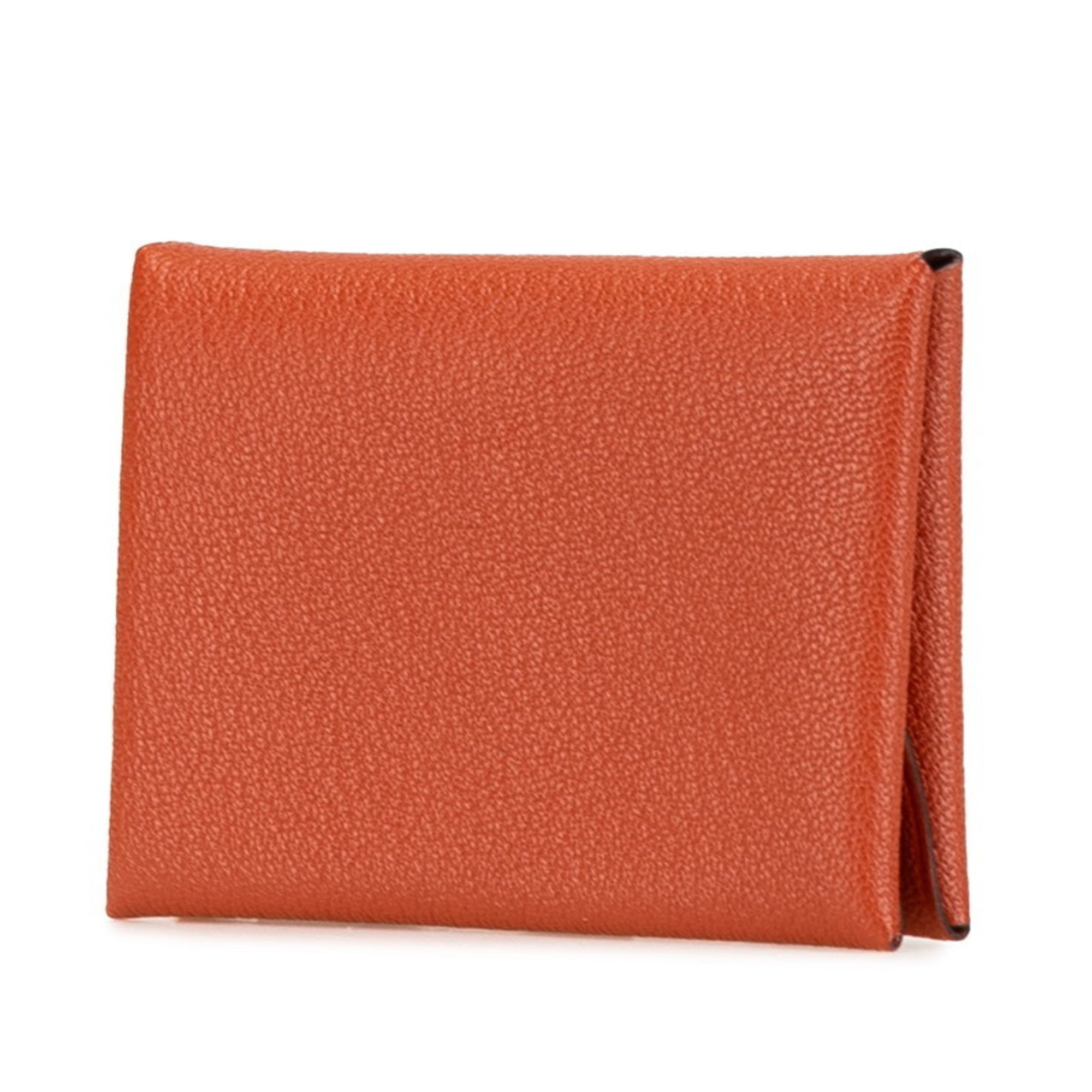 Hermes Brown Chevre Leather Coin Purse/Coin Case (Pre-Owned)