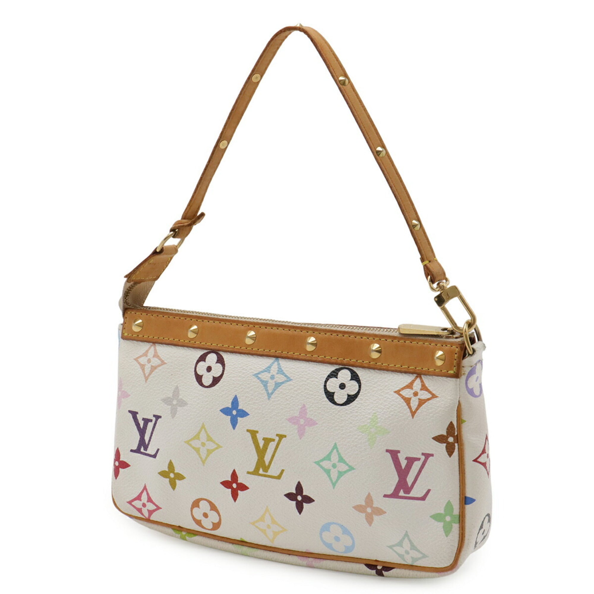 Louis Vuitton Blanc Monogram Canvas Pvc Coated Canvas Handbag Pochette Pouch (Pre-Owned)