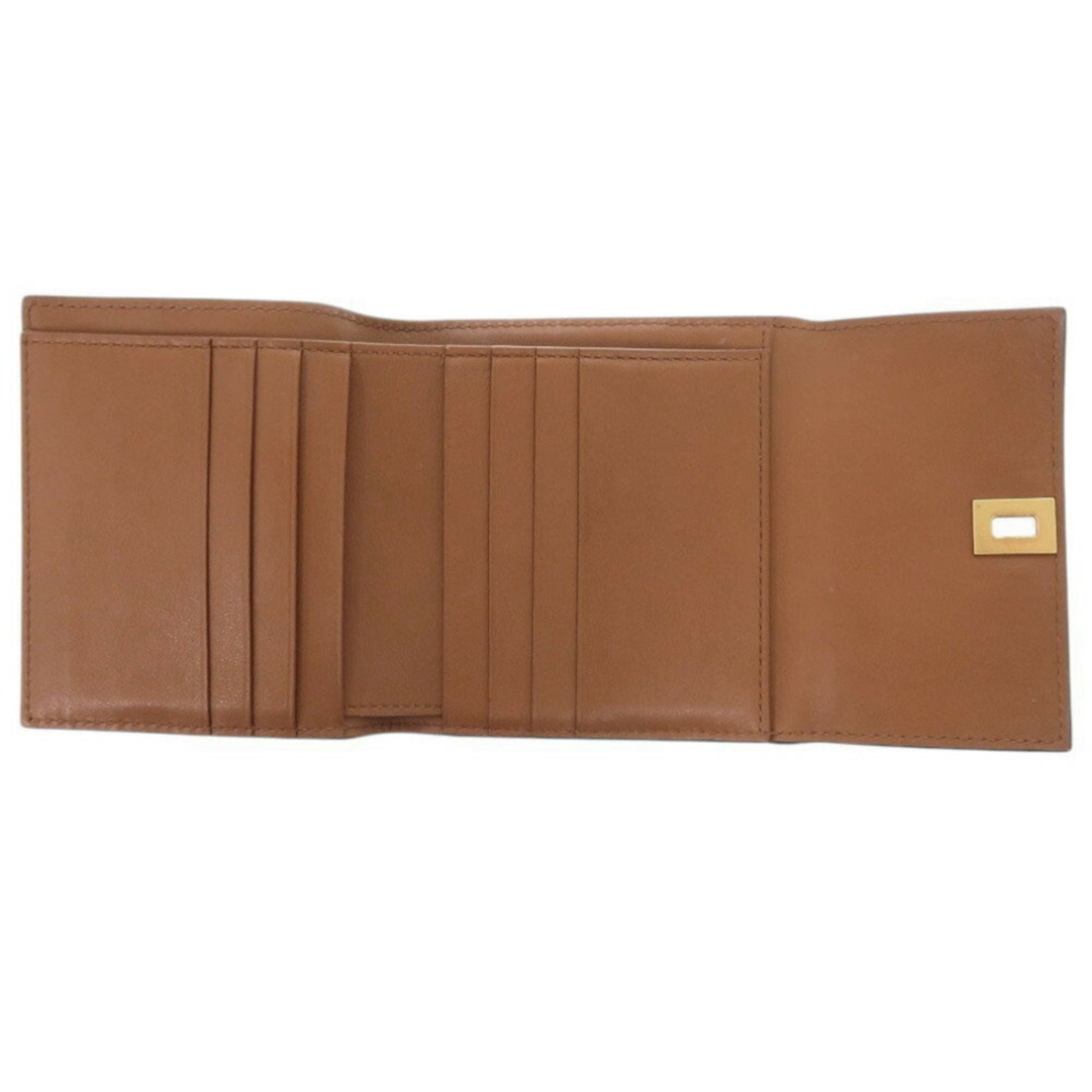 Bottega Veneta Black Leather Wallet (Tri-Fold) (Pre-Owned)