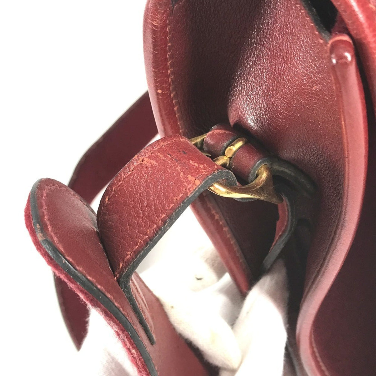 Hermes Red Color Felt Leather Shoulder Bag (Pre-Owned)