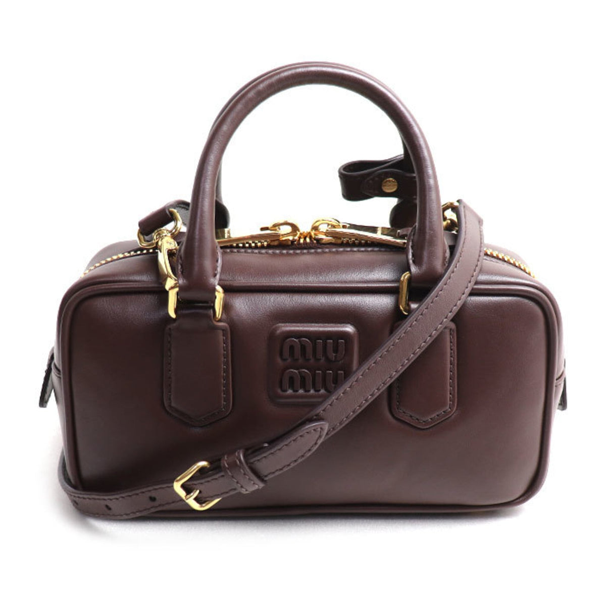 Miu Miu Gold Leather Shoulder Bag (Pre-Owned)