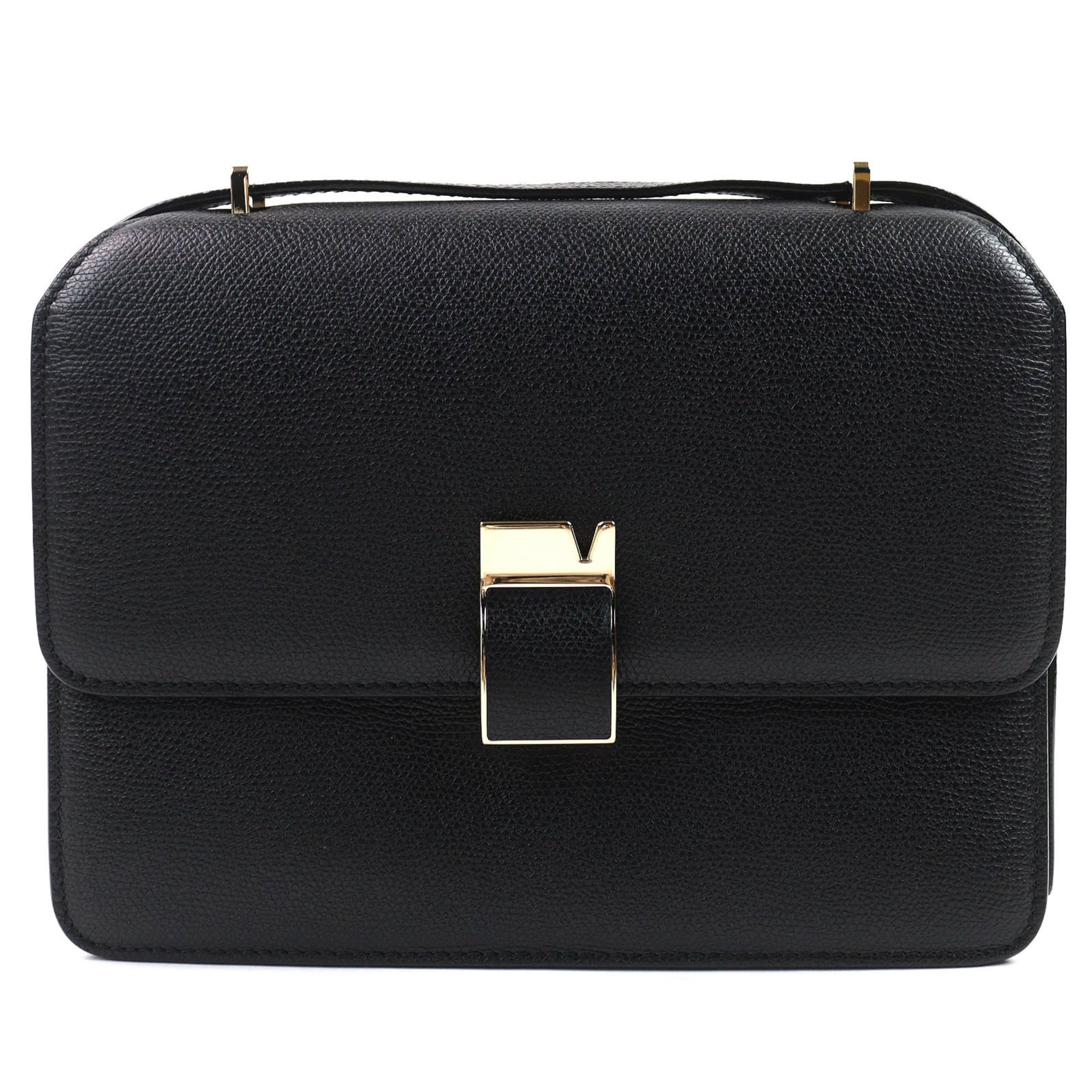 Valextra Black Leather Shoulder Bag (Pre-Owned)