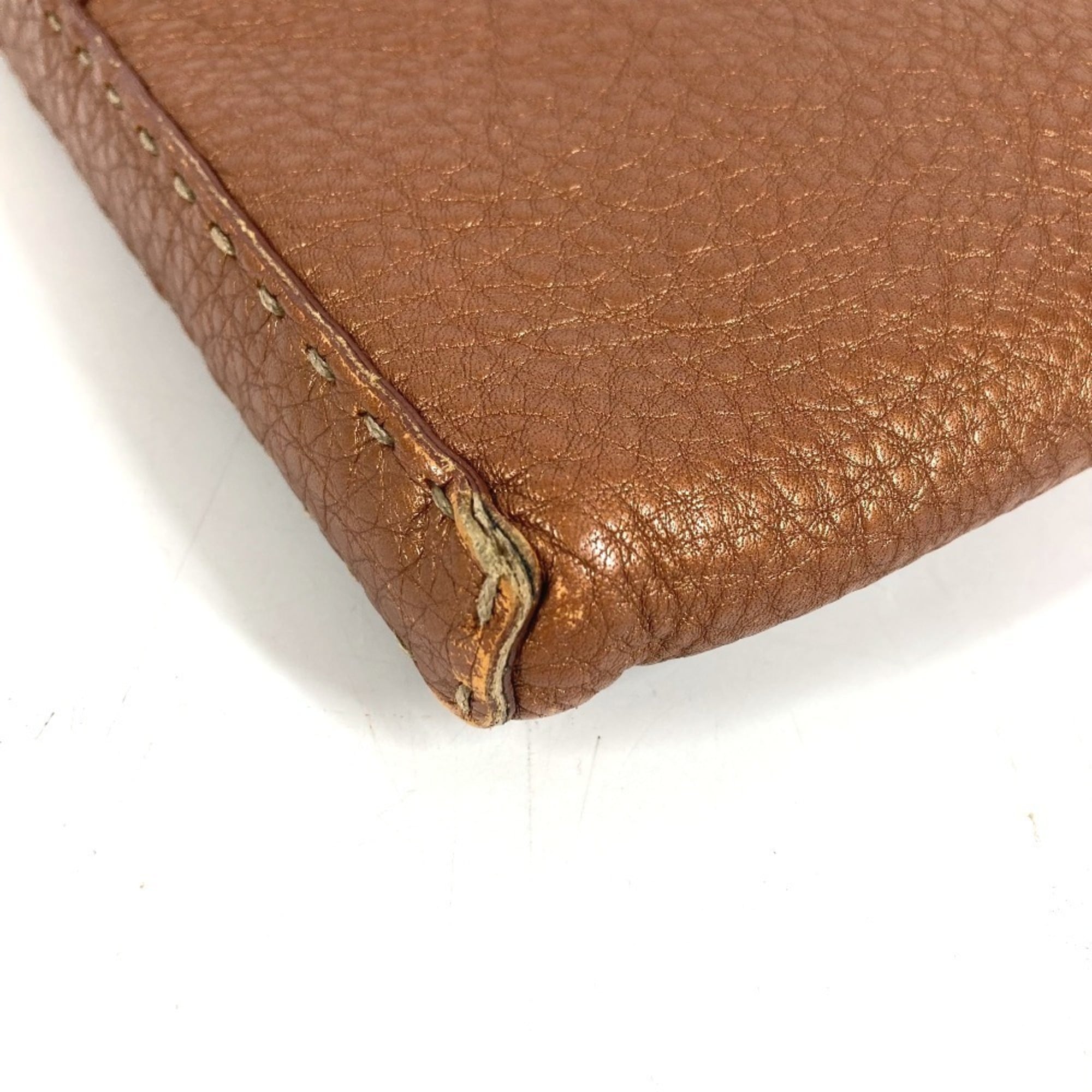 Fendi Selleria Brown Leather Pochette Shoulder Bag (Pre-Owned)