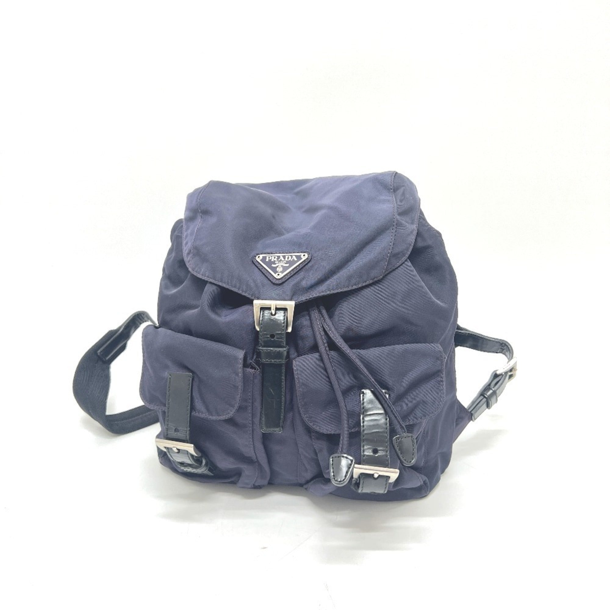 Prada Purple Nylon Leather Backpack (Pre-Owned)