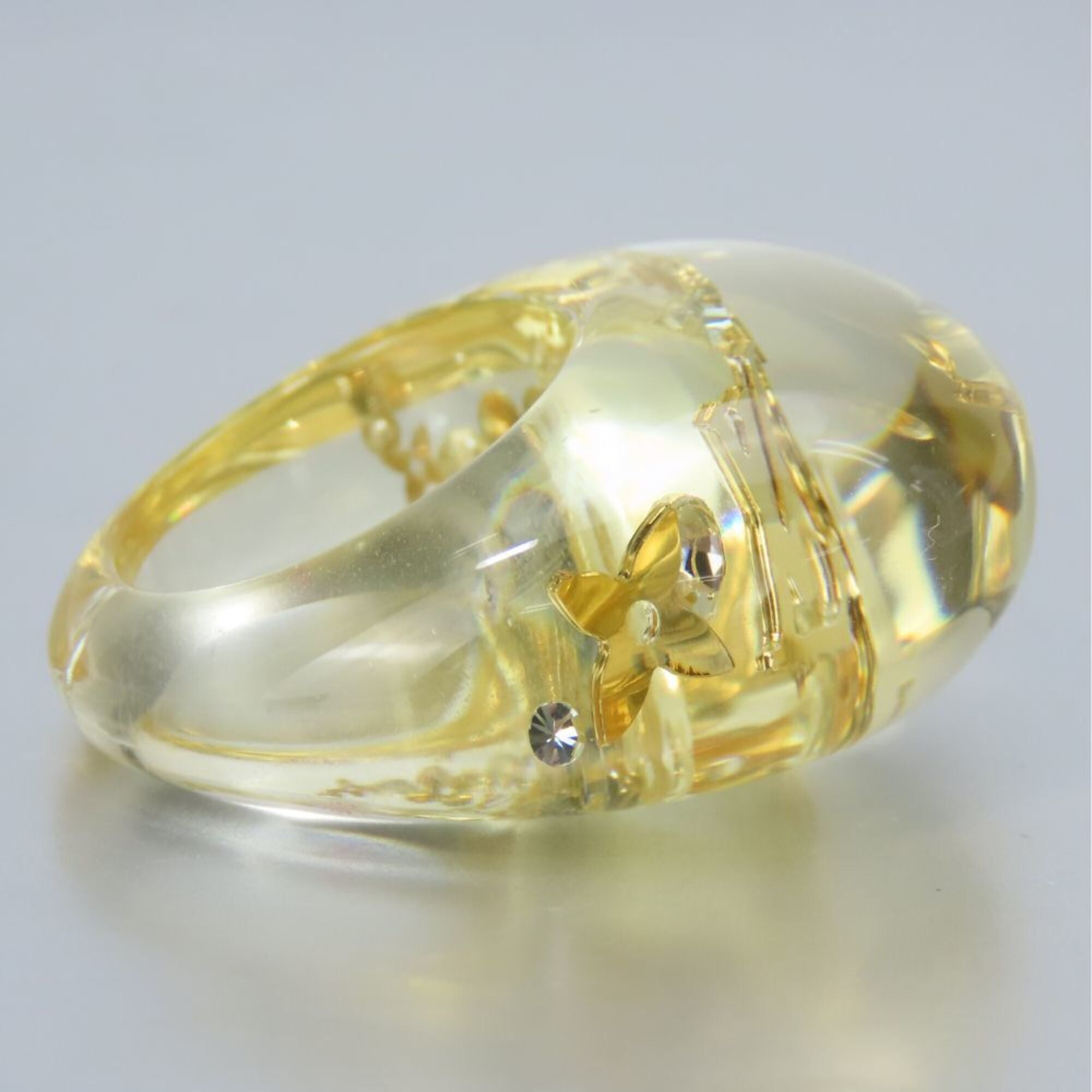 Louis Vuitton Gold Clear Plastic Band Ring (Pre-Owned)