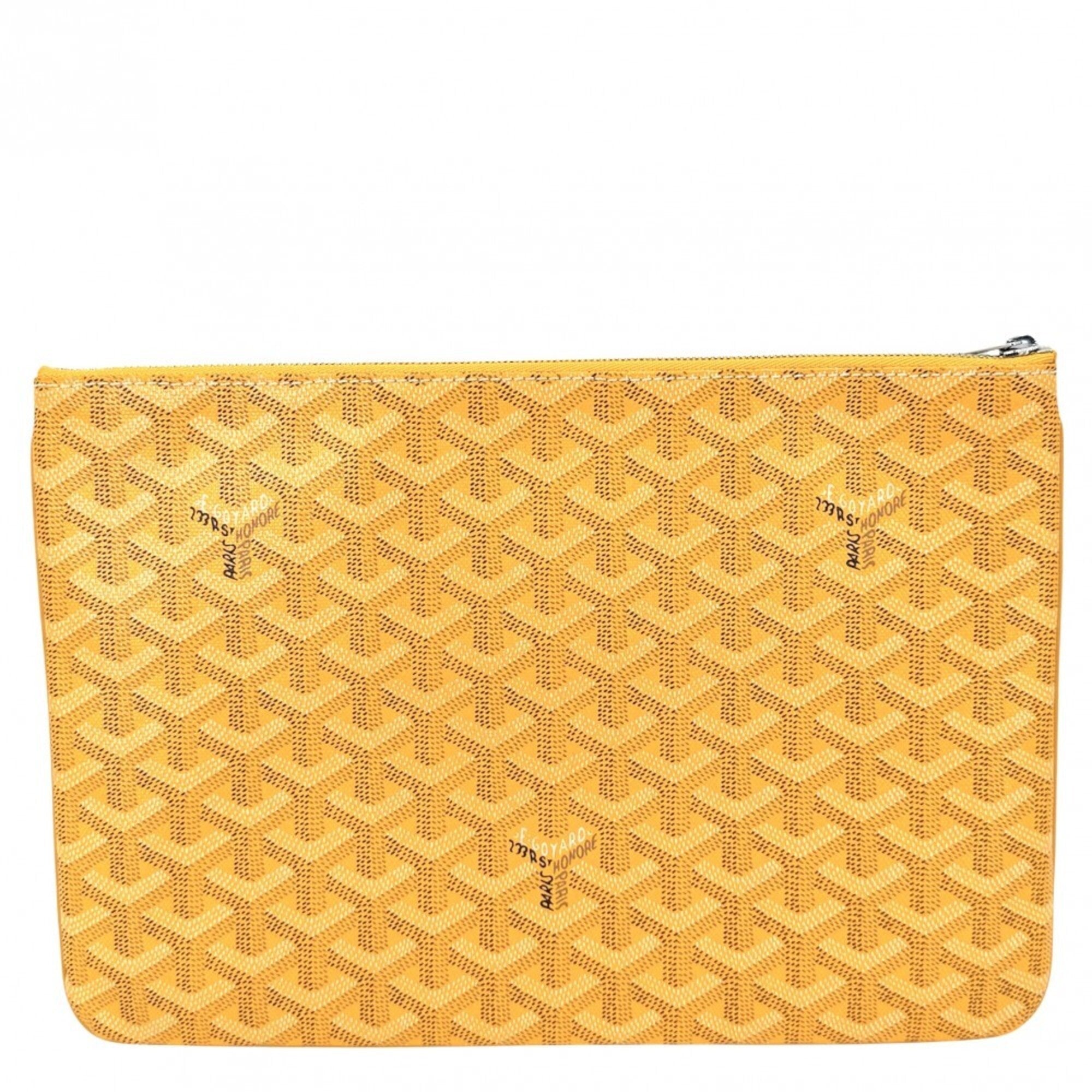Goyard Yellow Coated Canvas Leather Clutch Bag (Pre-Owned)