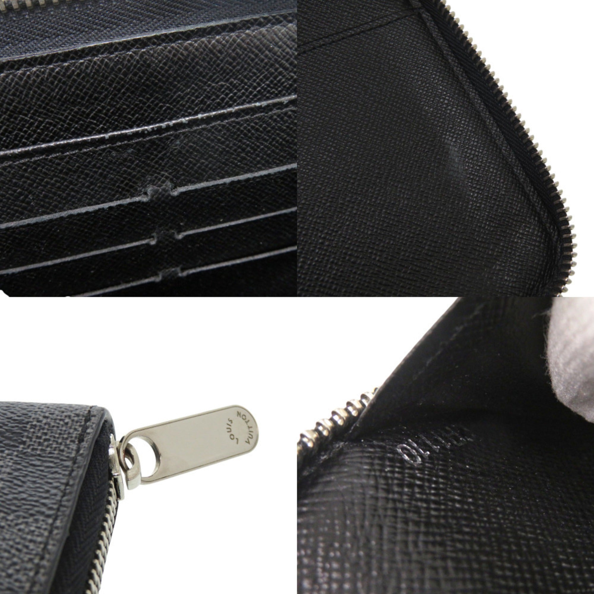 Louis Vuitton Black Gray Damier Graphite Canvas Long Wallet (Bi-Fold) (Pre-Owned)
