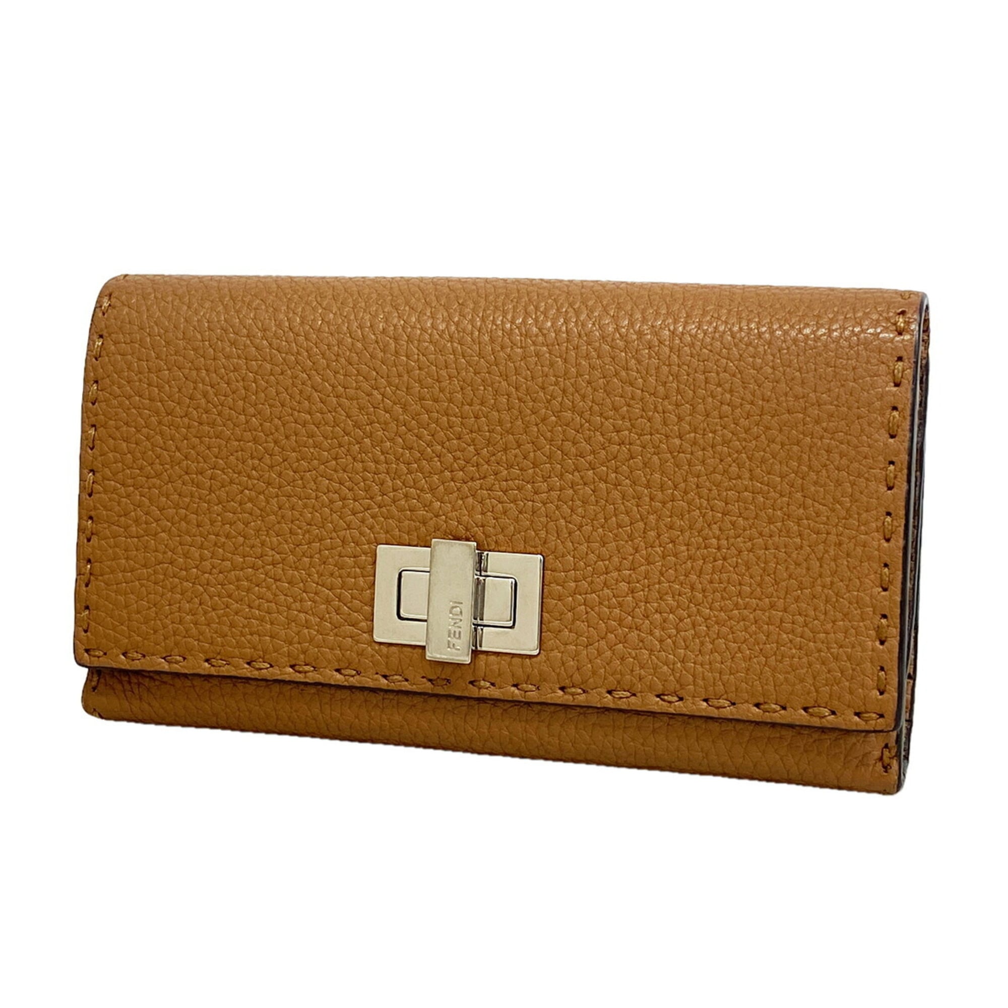 Fendi Brown Leather Long Wallet (Bi-Fold) (Pre-Owned)
