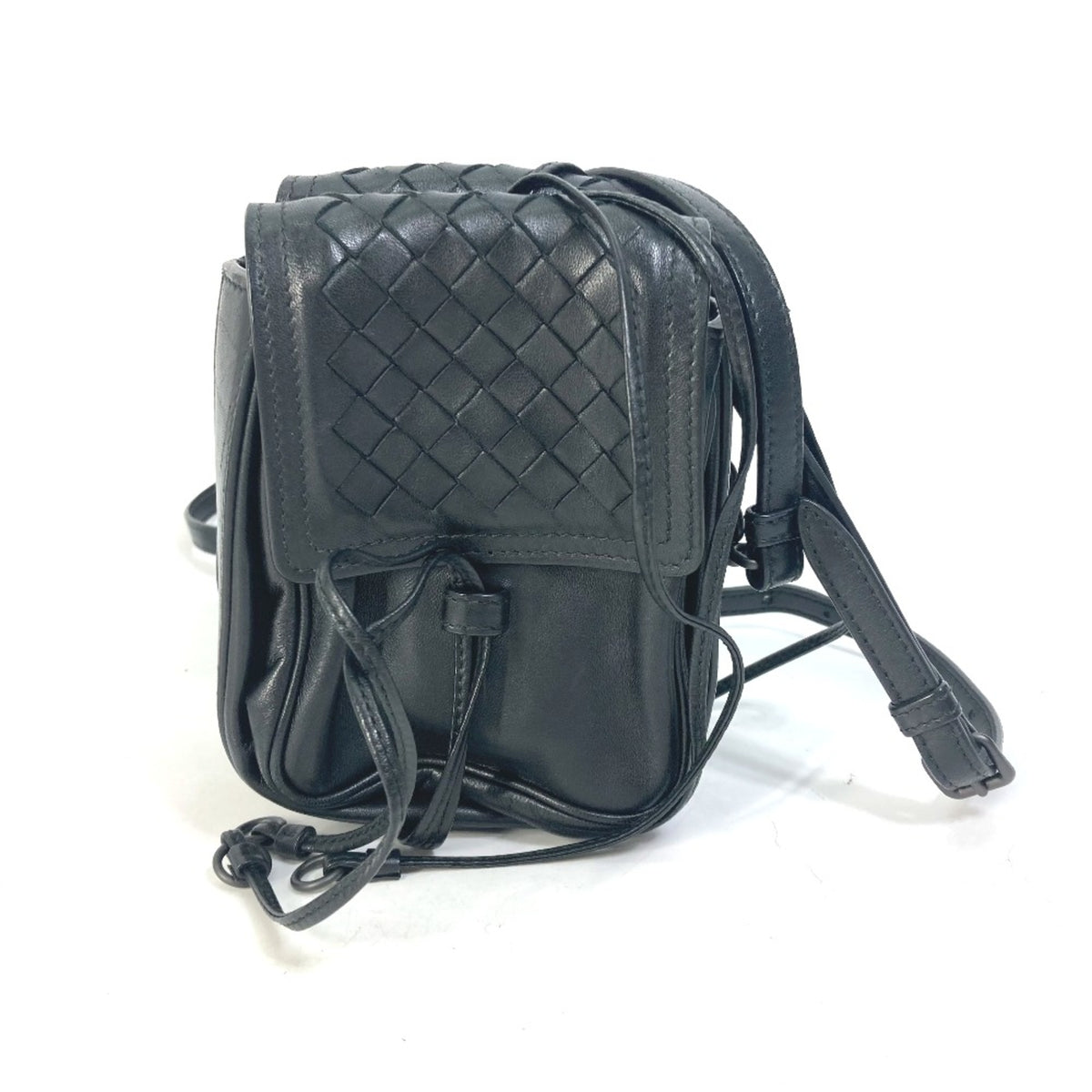 Bottega Veneta Black Leather Shoulder Bag (Pre-Owned)