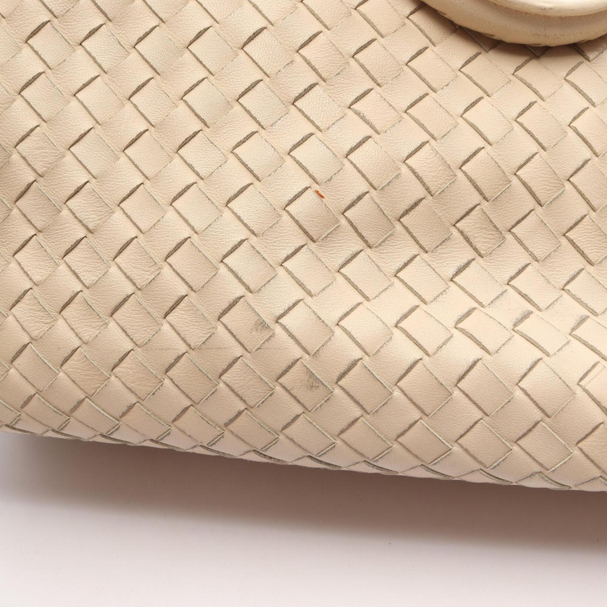 Bottega Veneta Intrecciato Beige Leather Handbag Tote Bag (Pre-Owned)
