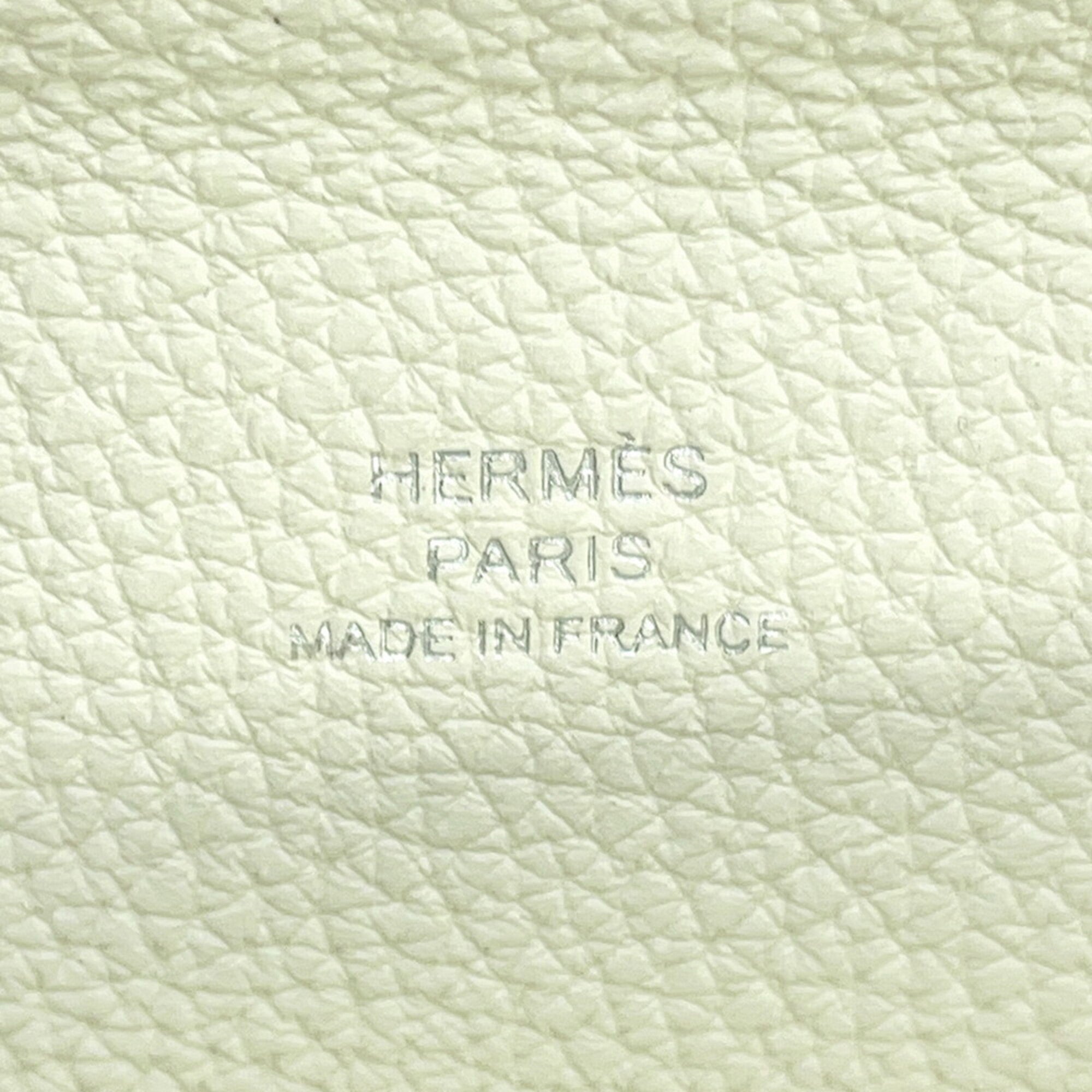 Hermes Green White Togo Leather Handbag Shoulder Bag (Pre-Owned)