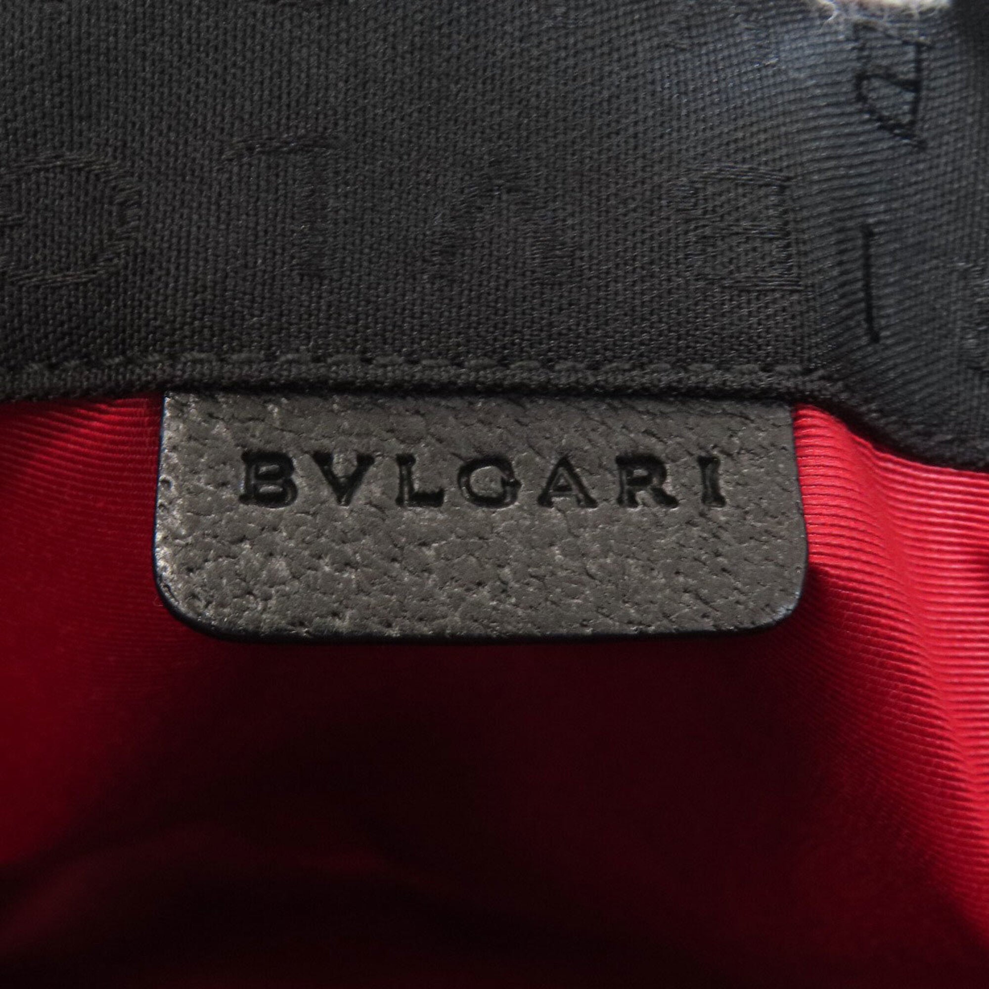 Bvlgari Logomania Black Canvas Leather Tote Bag (Pre-Owned)