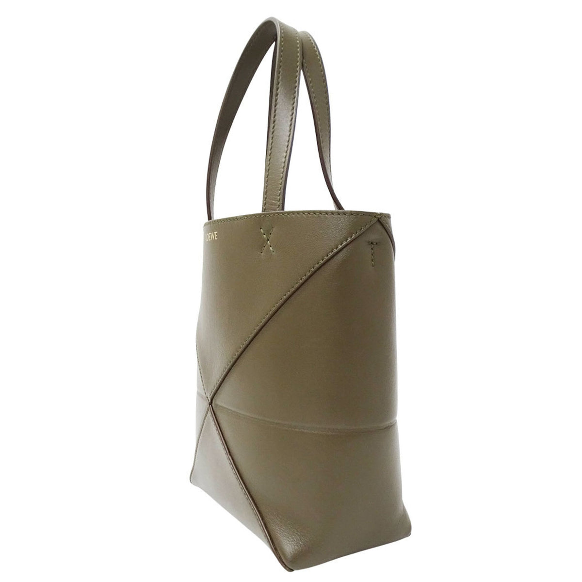 Loewe Green Khaki Leather Handbag Shoulder Bag (Pre-Owned)
