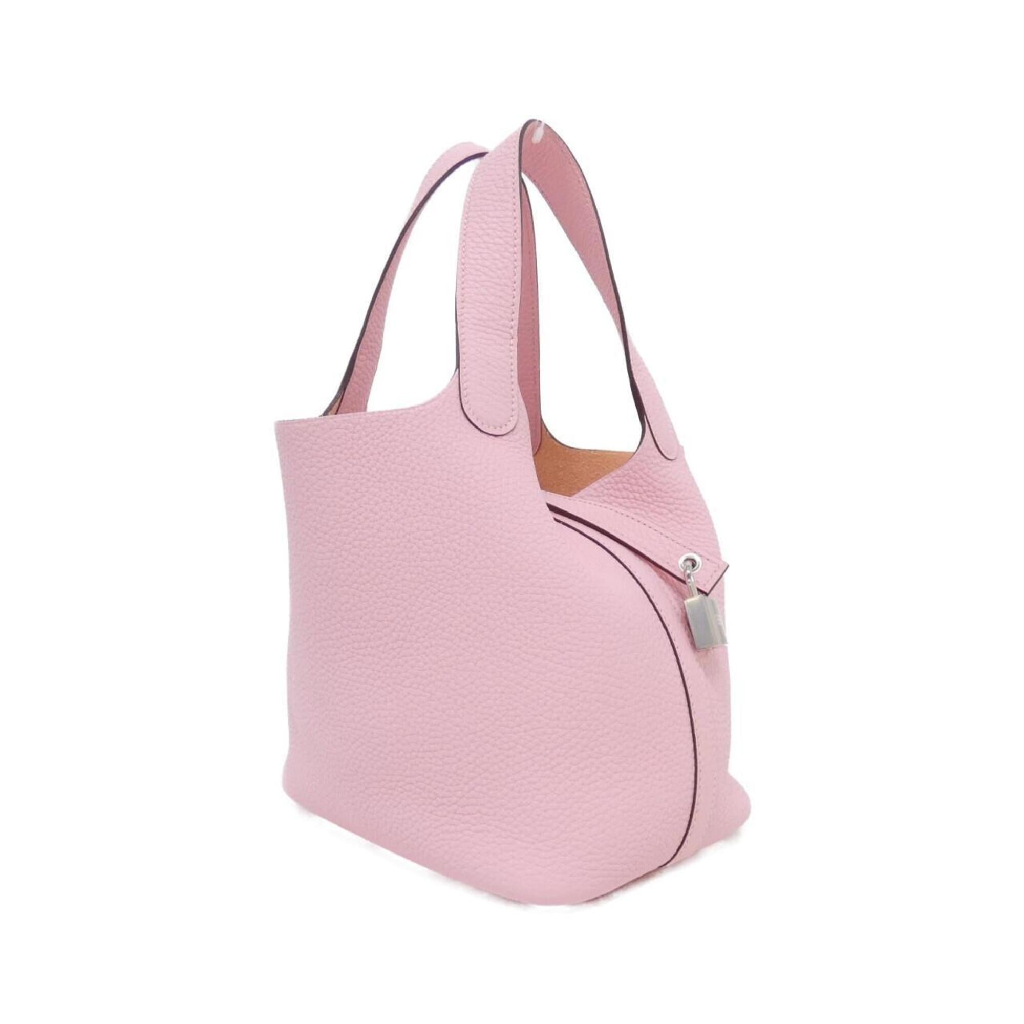 Hermes Rose Sakura Taurillon Clemence Leather Handbag (Pre-Owned)