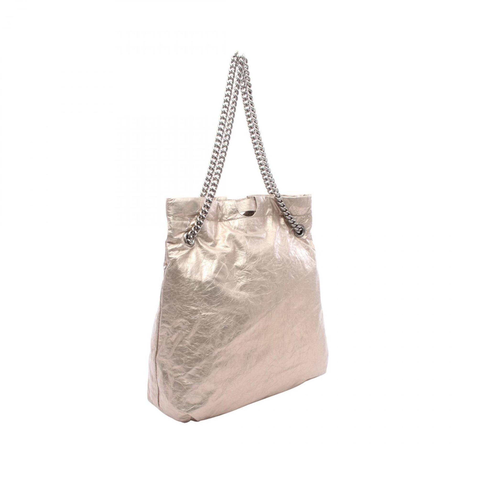 Balenciaga Gold Leather Handbag Tote Bag (Pre-Owned)