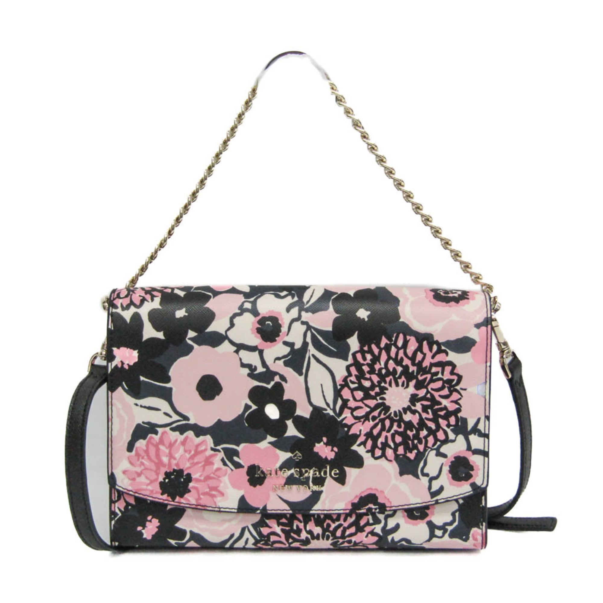 Kate Spade Black Pink Pvc Handbag Shoulder Bag (Pre-Owned)