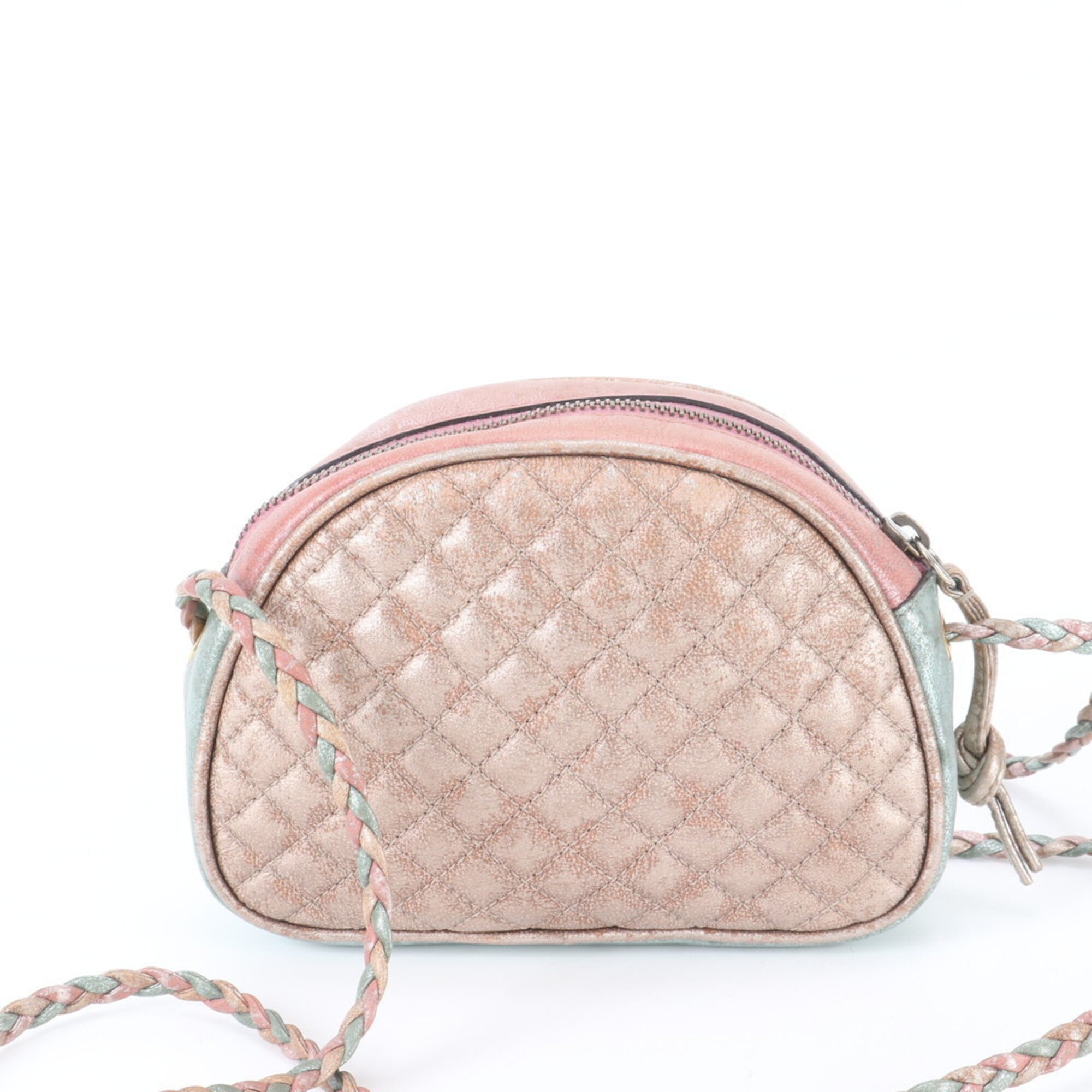 Gucci Horsebit Green Pink Leather Shoulder Bag (Pre-Owned)