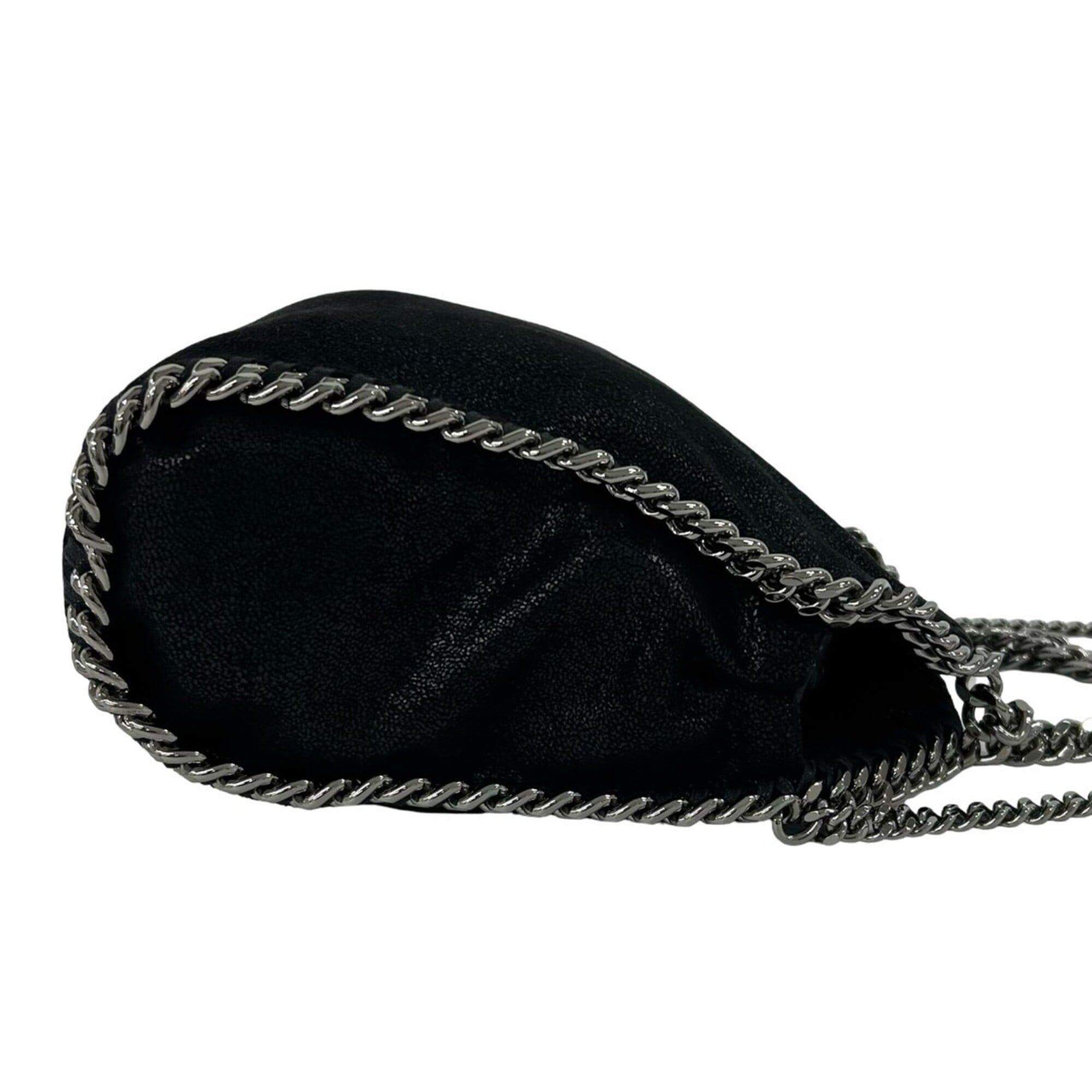Stella Mccartney Black Leather Handbag Shoulder Bag (Pre-Owned)