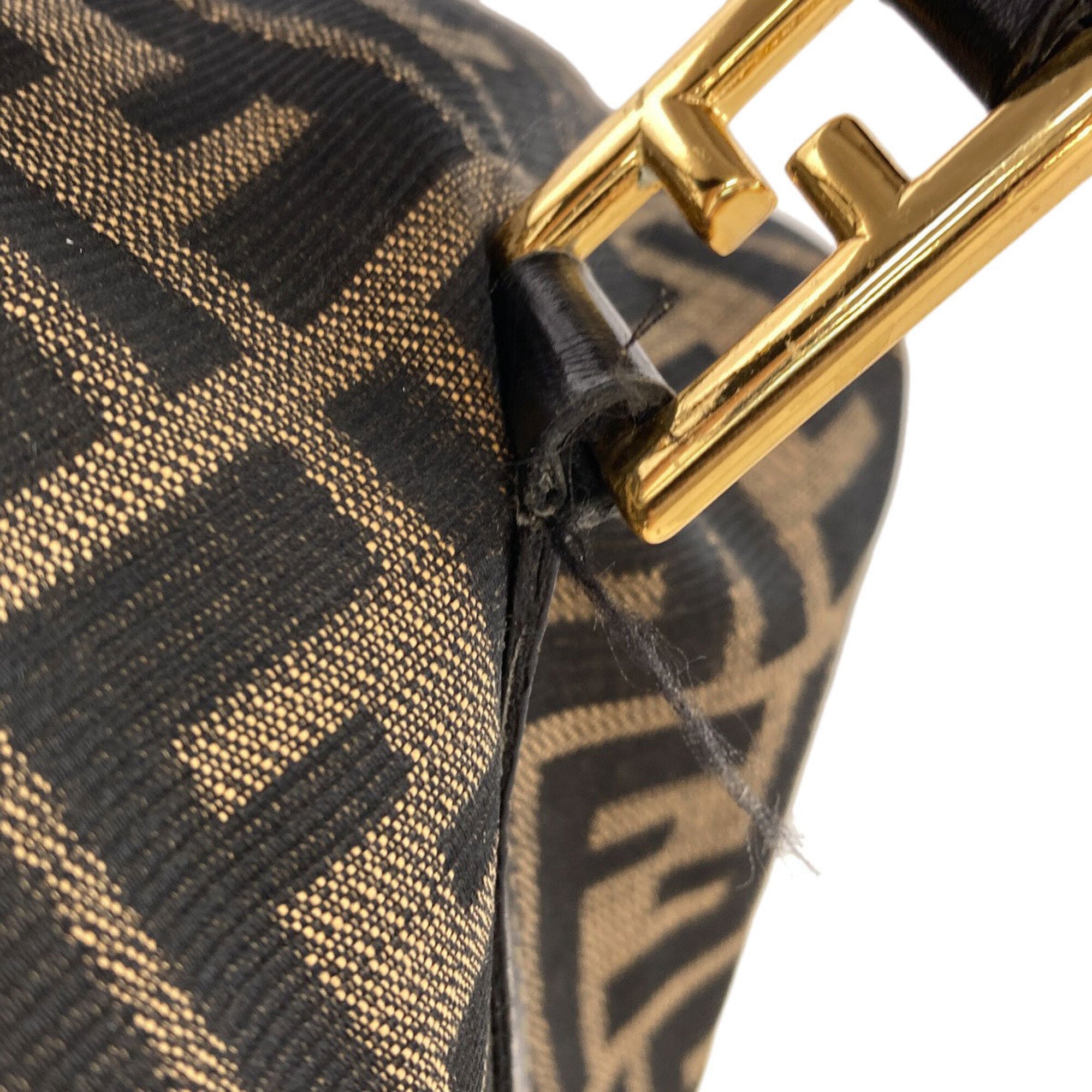 Fendi Black Brown Canvas Tote Bag (Pre-Owned)