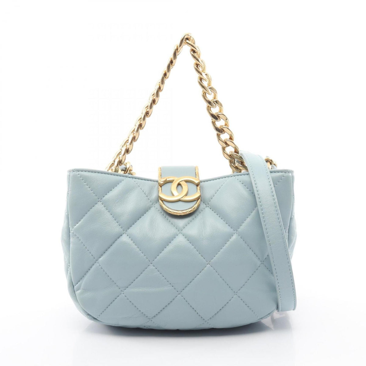 Chanel Matelasse Blue Leather Shoulder Bag (Pre-Owned)