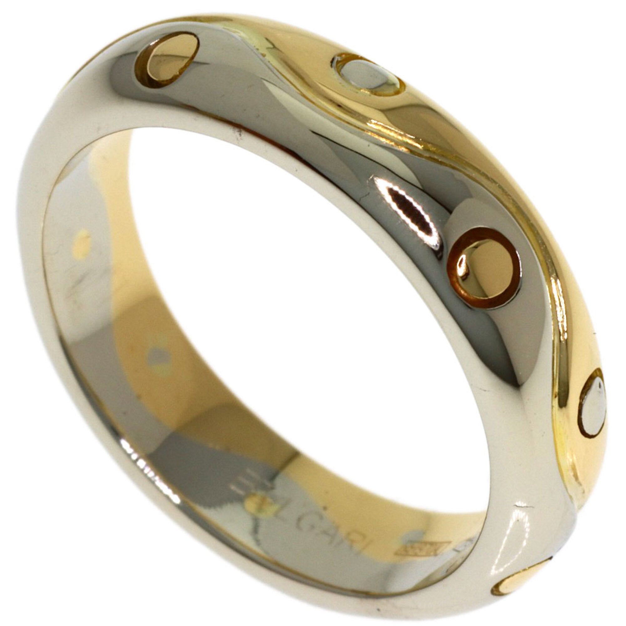 Bvlgari Yellow Gold (18K) White Gold (18K) Band Ring (Pre-Owned)