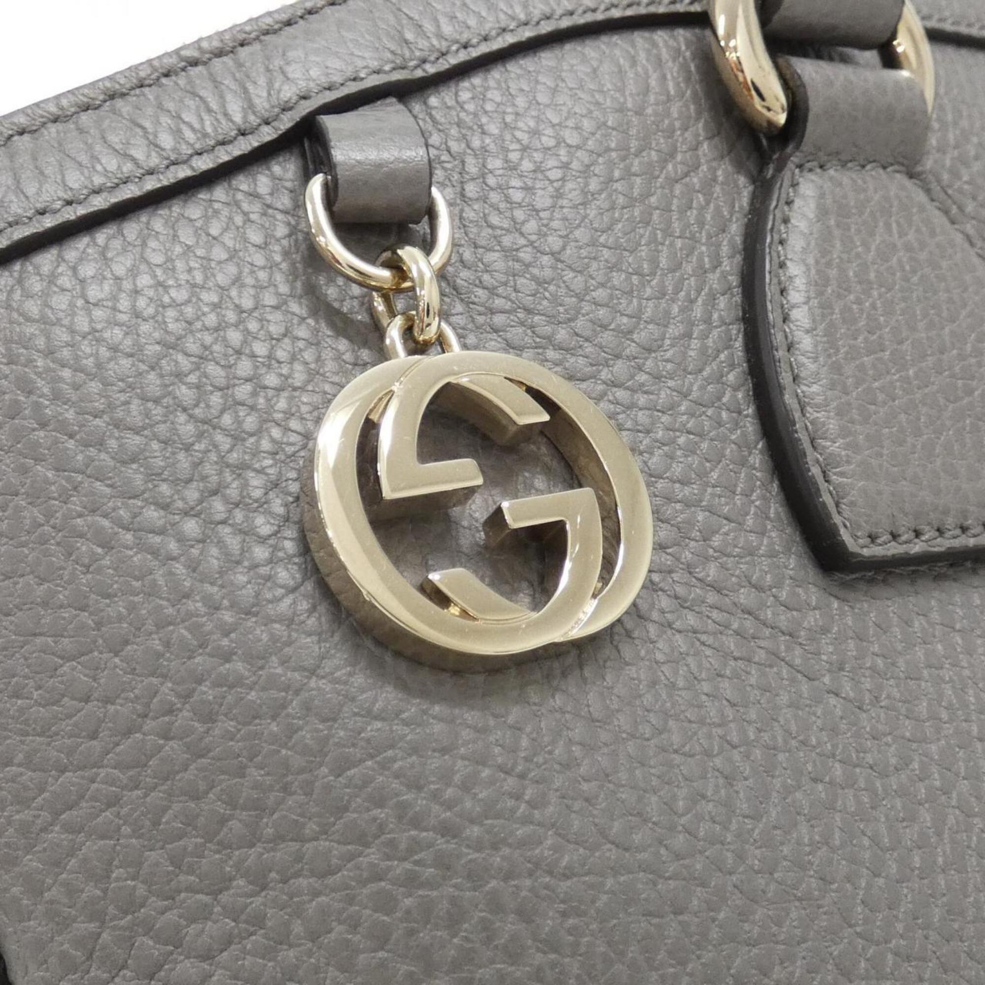 Gucci Gray Leather Handbag (Pre-Owned)