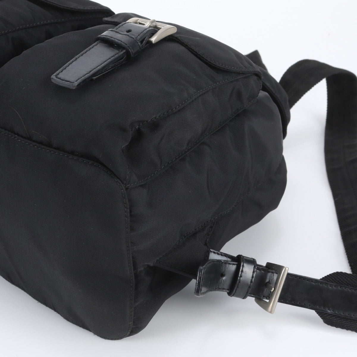 Prada Black Leather Nylon Backpack (Pre-Owned)